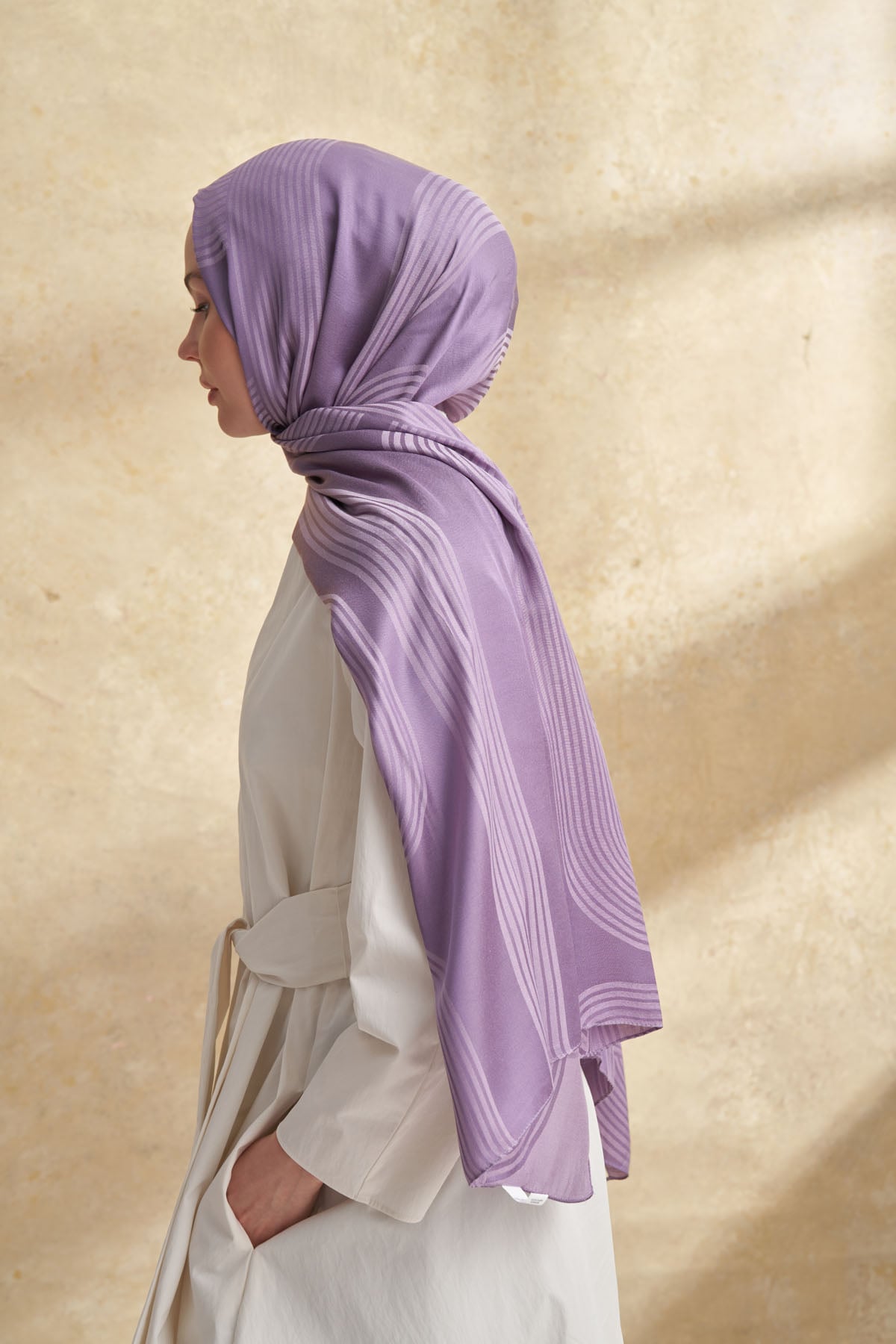 FIORI JAKAR LINE DESEN ŞAL - LEYLAK