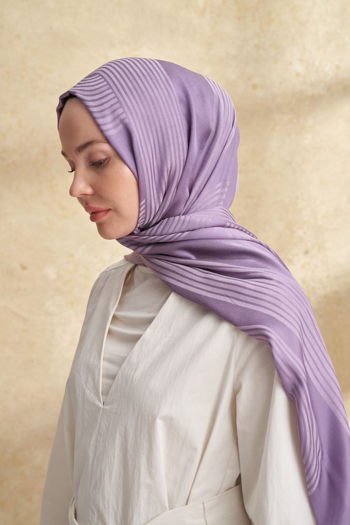 FIORI JAKAR LINE DESEN ŞAL - LEYLAK