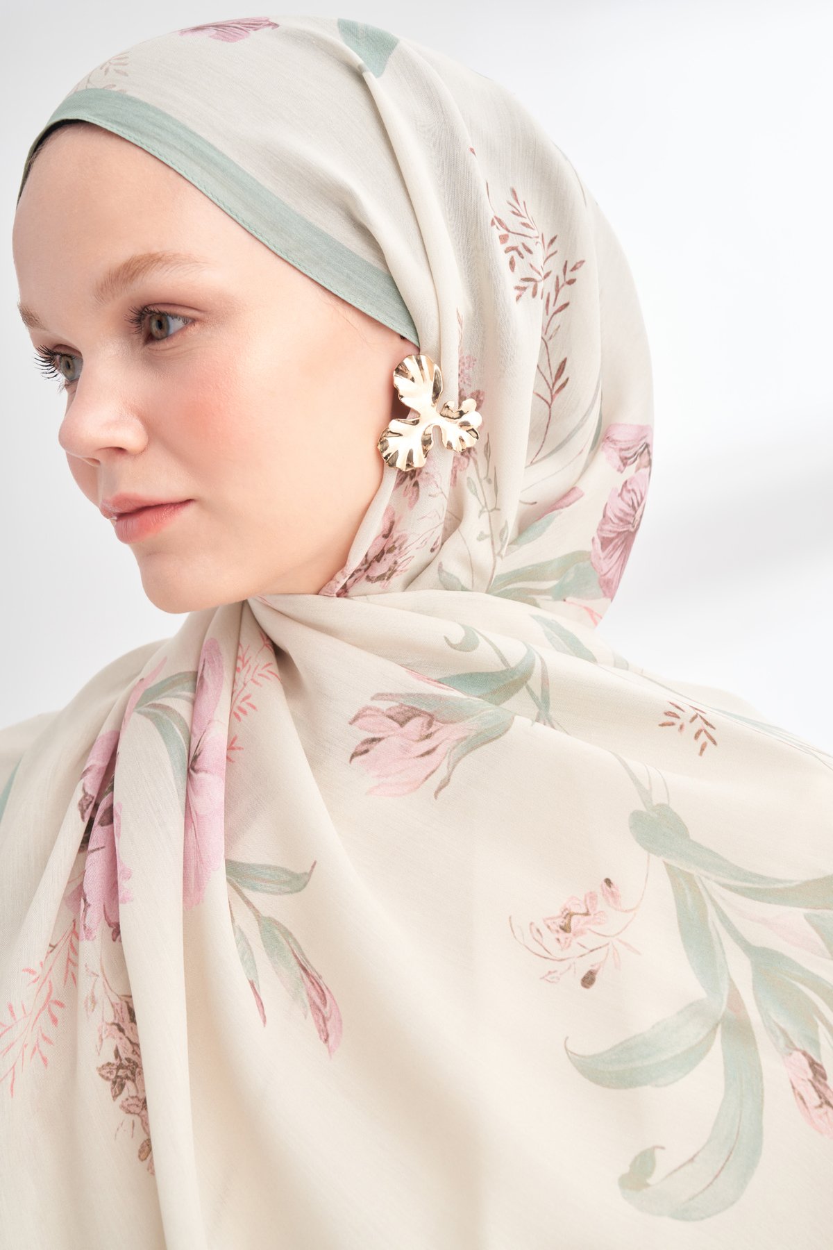 FLORAL ARCHIVE AVELINE DESEN ŞAL - NİL YEŞİLİ