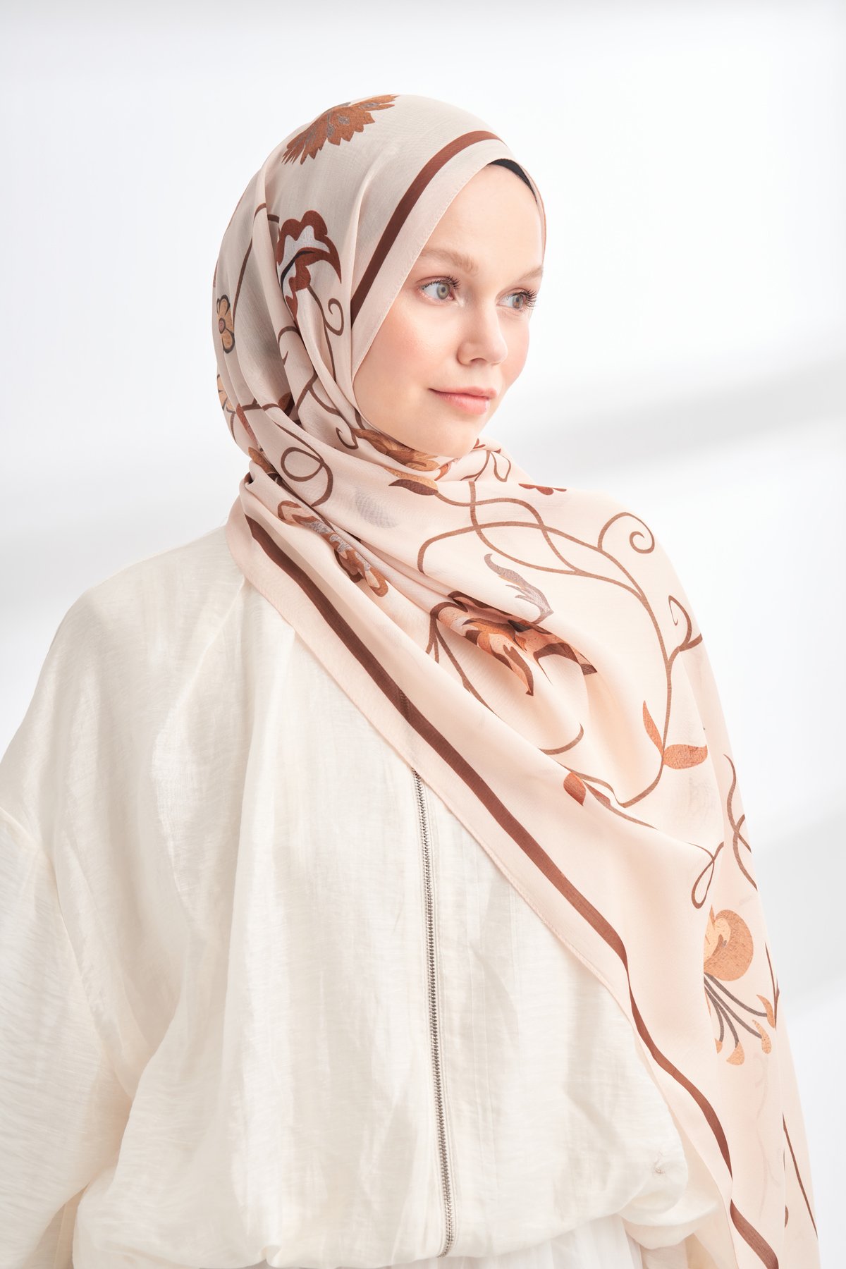 FLORAL ARCHIVE FIORA DESEN ŞAL - EKRU