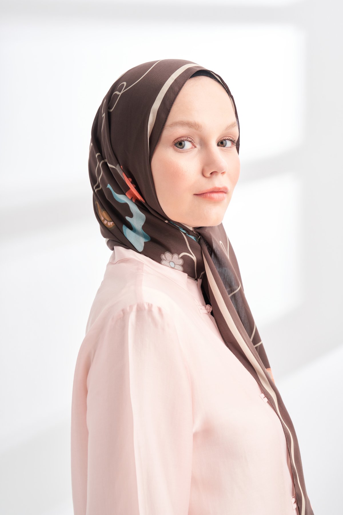 FLORAL ARCHIVE FIORA DESEN ŞAL - KAHVE - BEJ