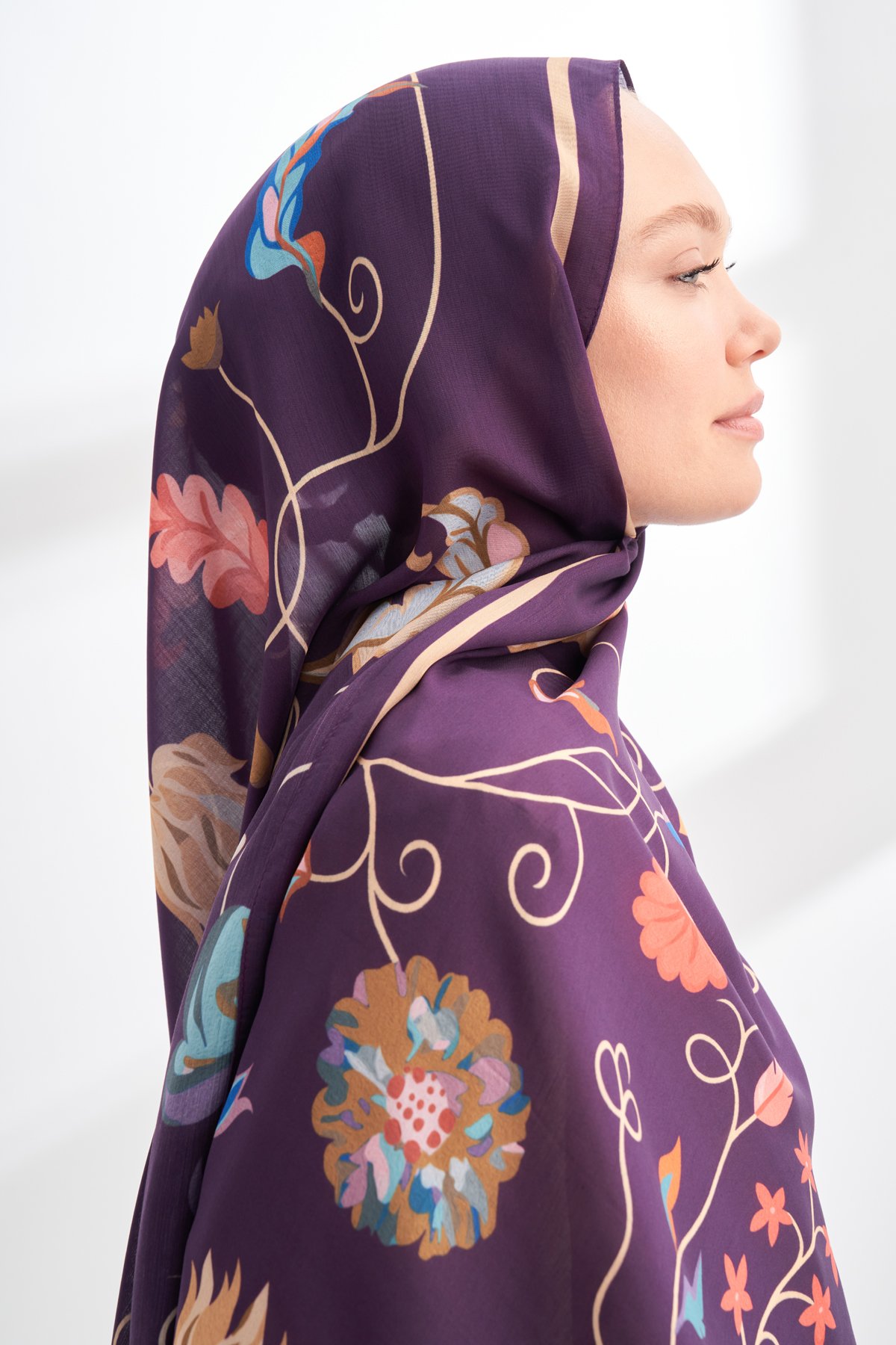FLORAL ARCHIVE FIORA DESEN ŞAL - MOR