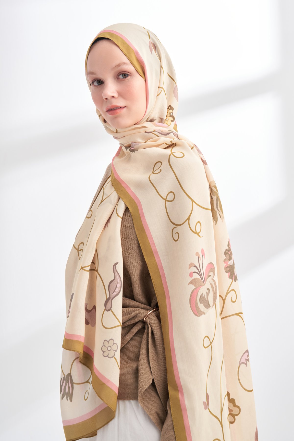 FLORAL ARCHIVE FIORA DESEN ŞAL - YAĞ YEŞİLİ