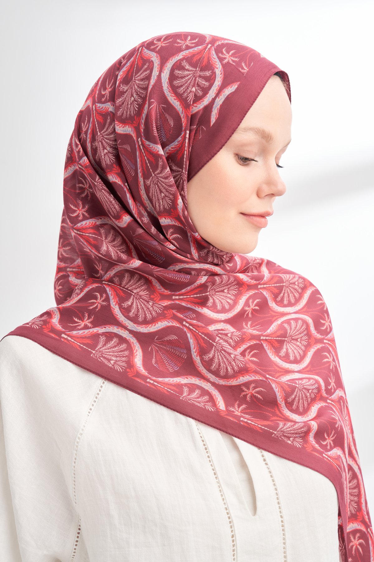 FLORAL ARCHIVE GROVE DESEN ŞAL - BORDO