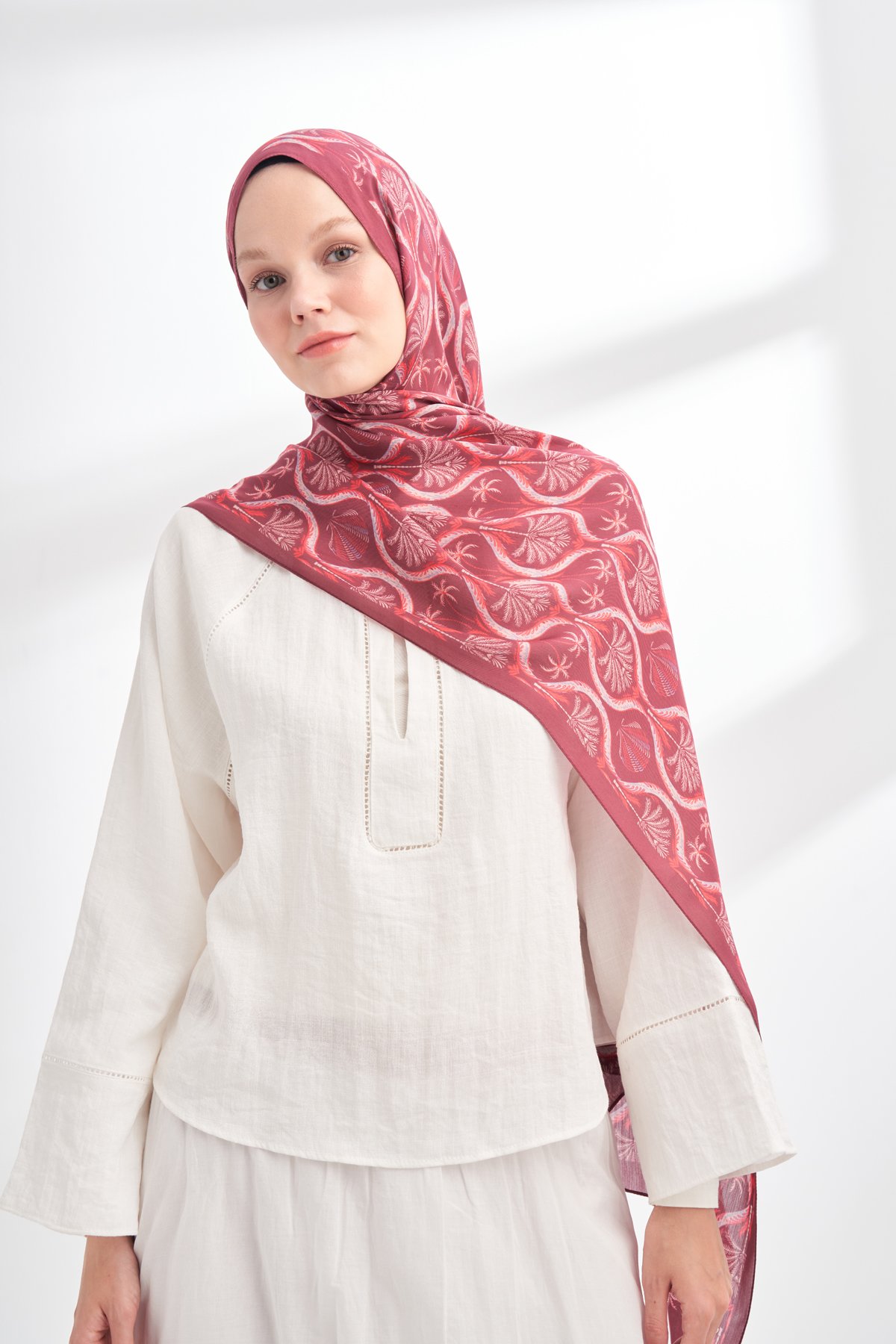 FLORAL ARCHIVE GROVE DESEN ŞAL - BORDO