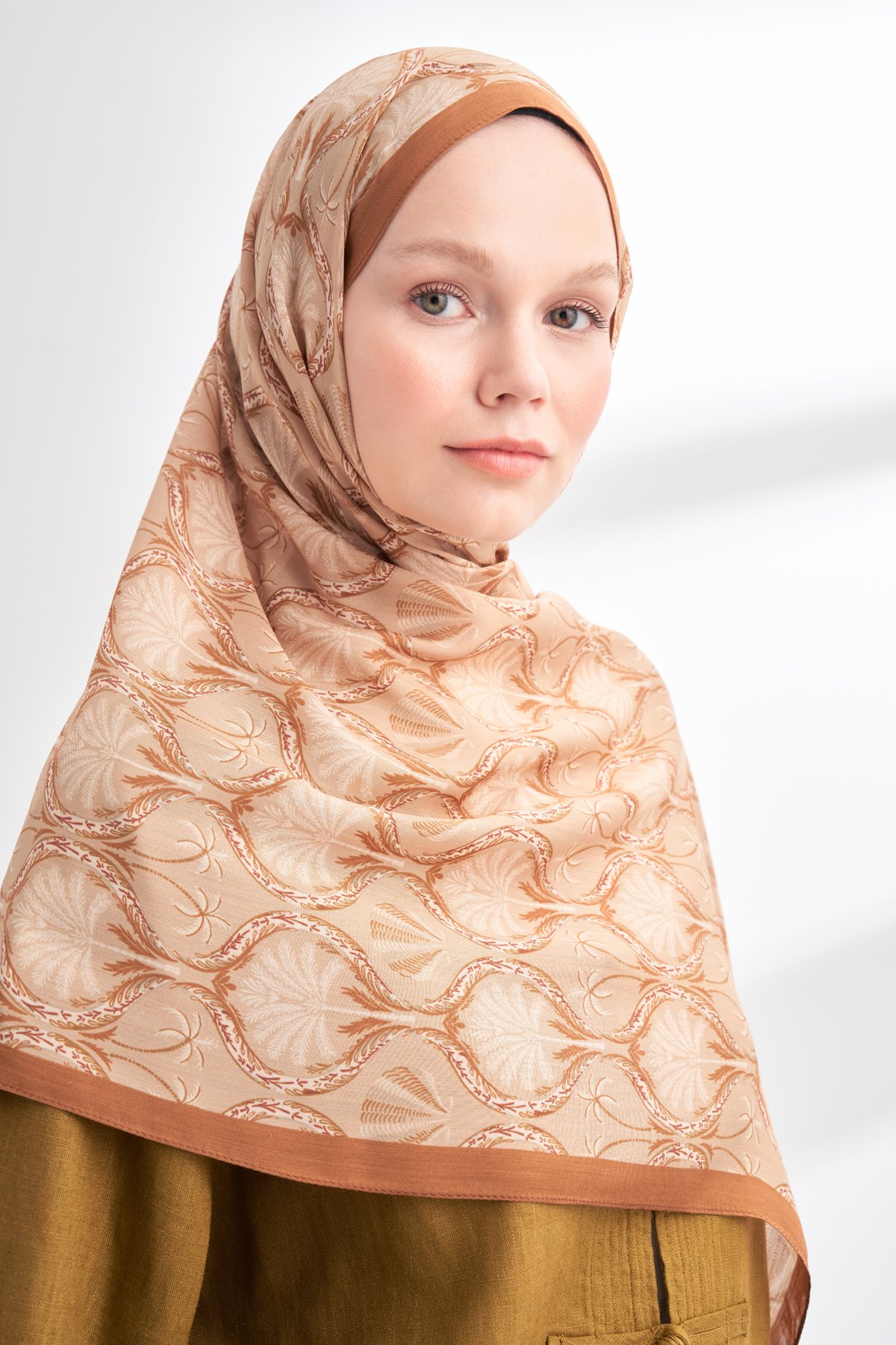 FLORAL ARCHIVE GROVE DESEN ŞAL - CAMEL - BEJ