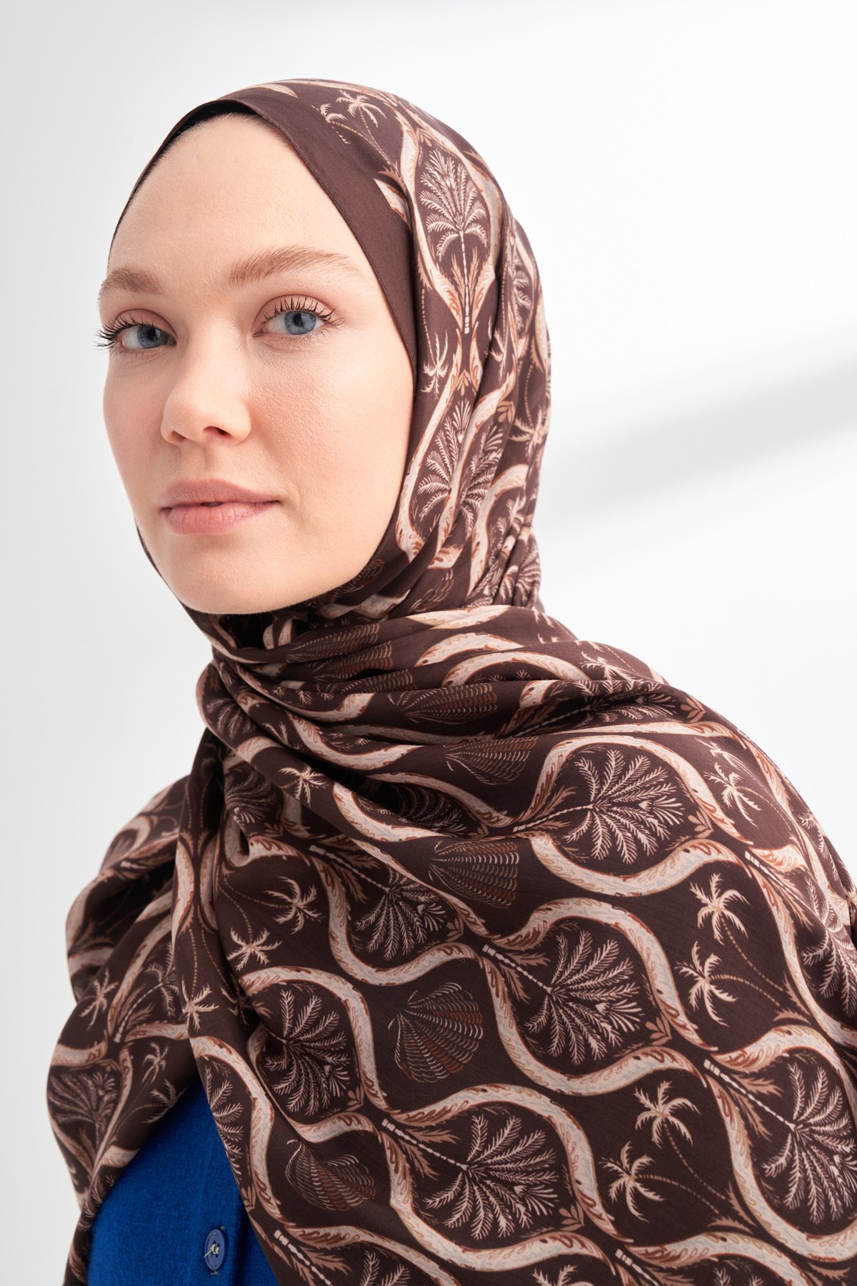 FLORAL ARCHIVE GROVE DESEN ŞAL - ÇİKOLATA