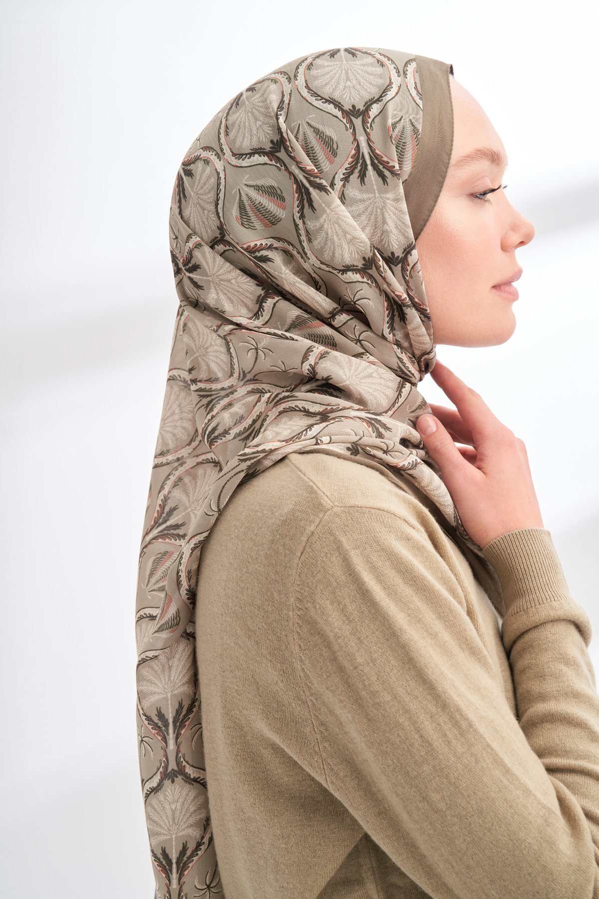 FLORAL ARCHIVE GROVE DESEN ŞAL - HAKİ - BEJ