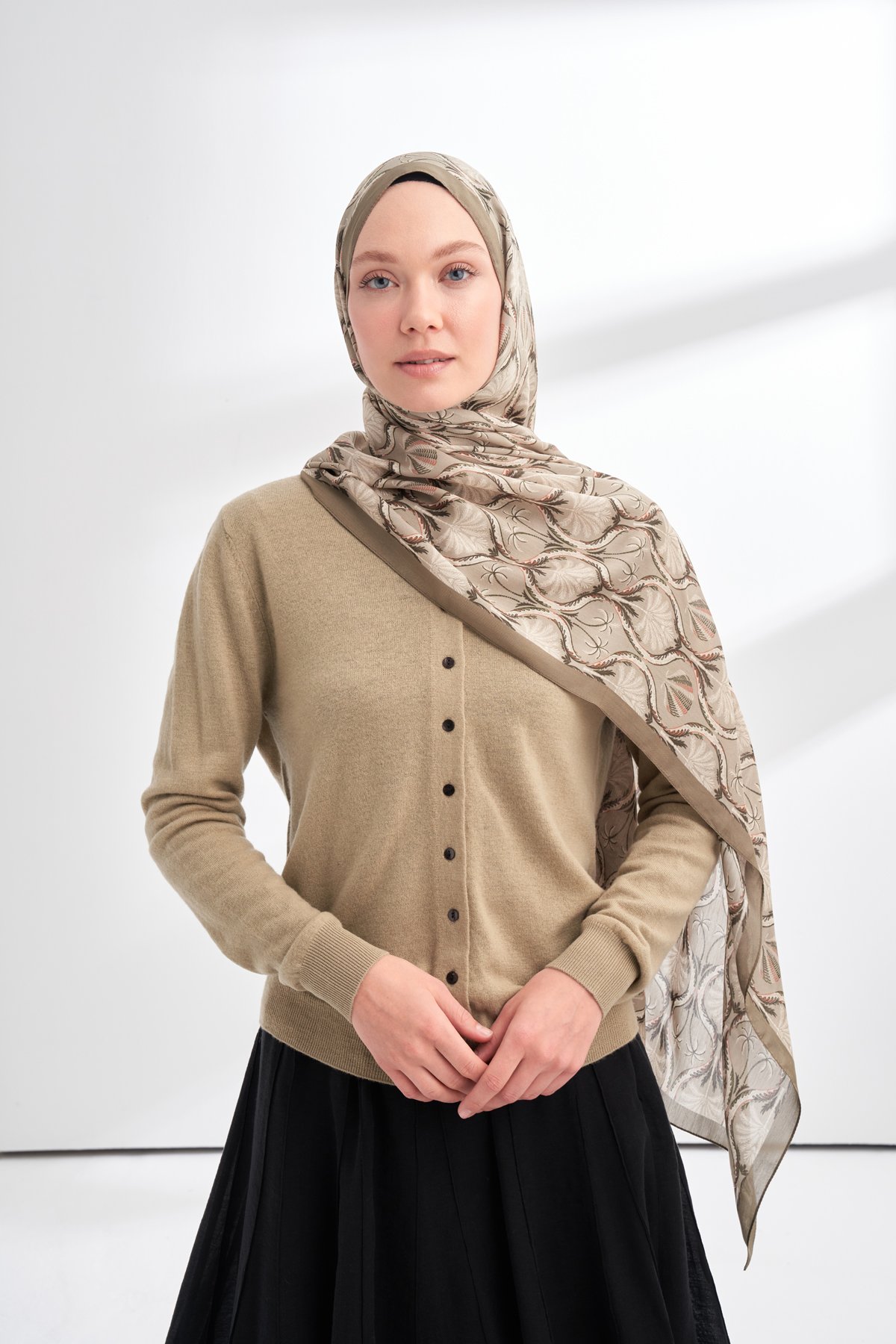 FLORAL ARCHIVE GROVE DESEN ŞAL - HAKİ - BEJ