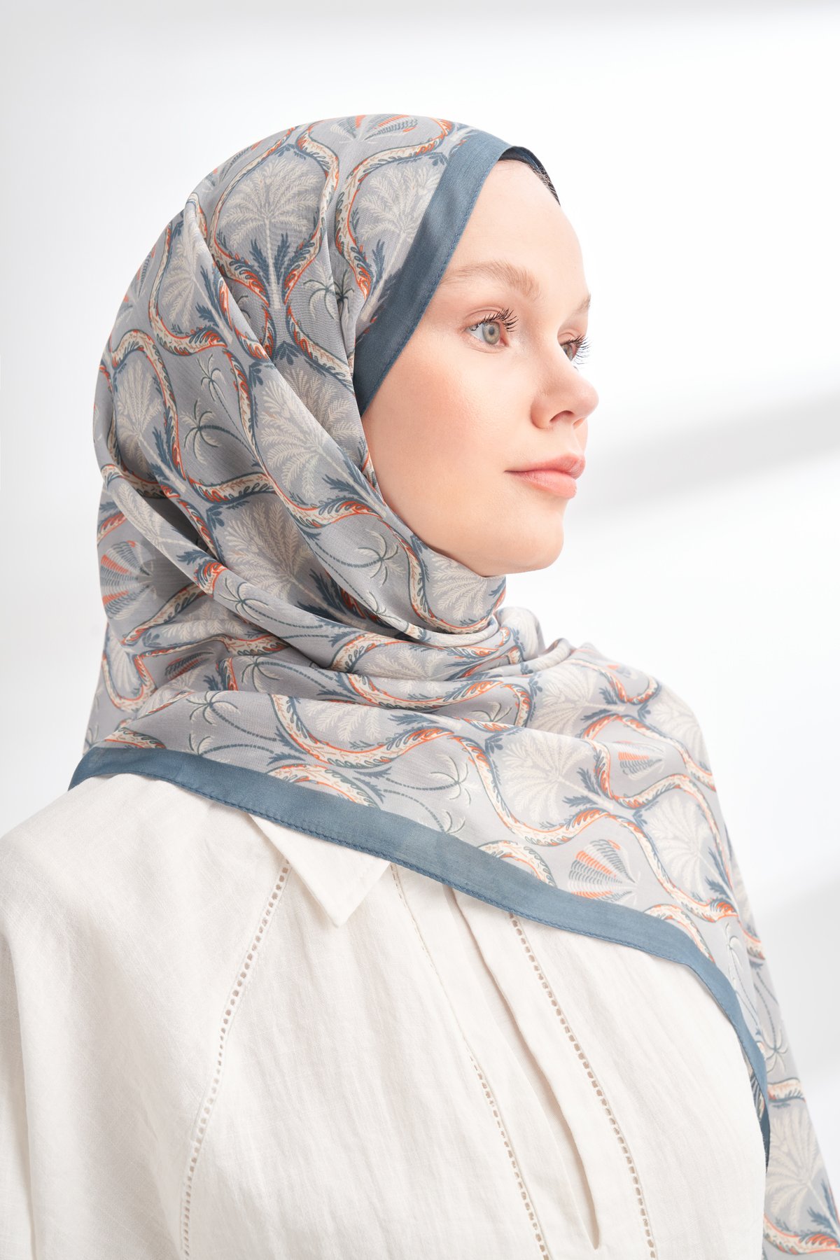 FLORAL ARCHIVE GROVE DESEN ŞAL - İNDİGO
