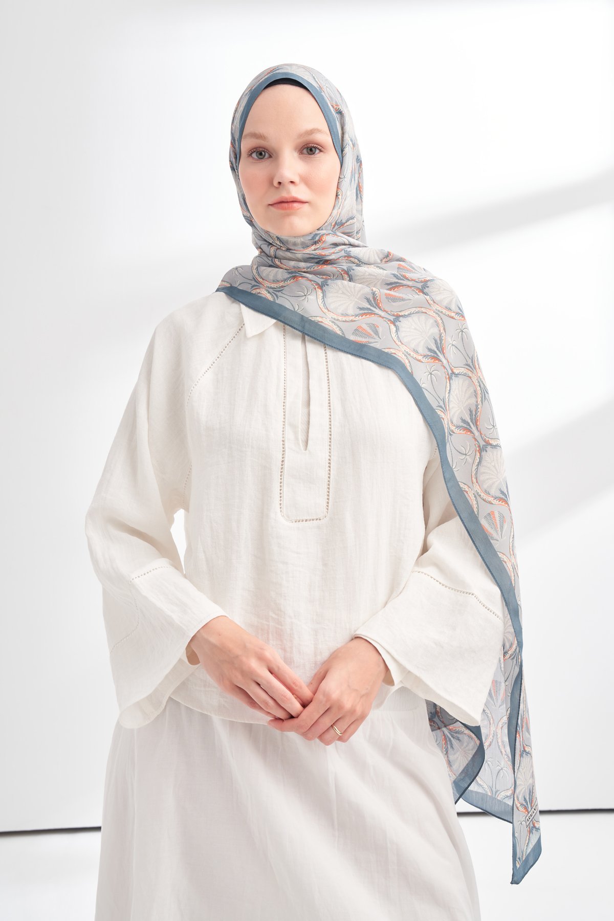FLORAL ARCHIVE GROVE DESEN ŞAL - İNDİGO