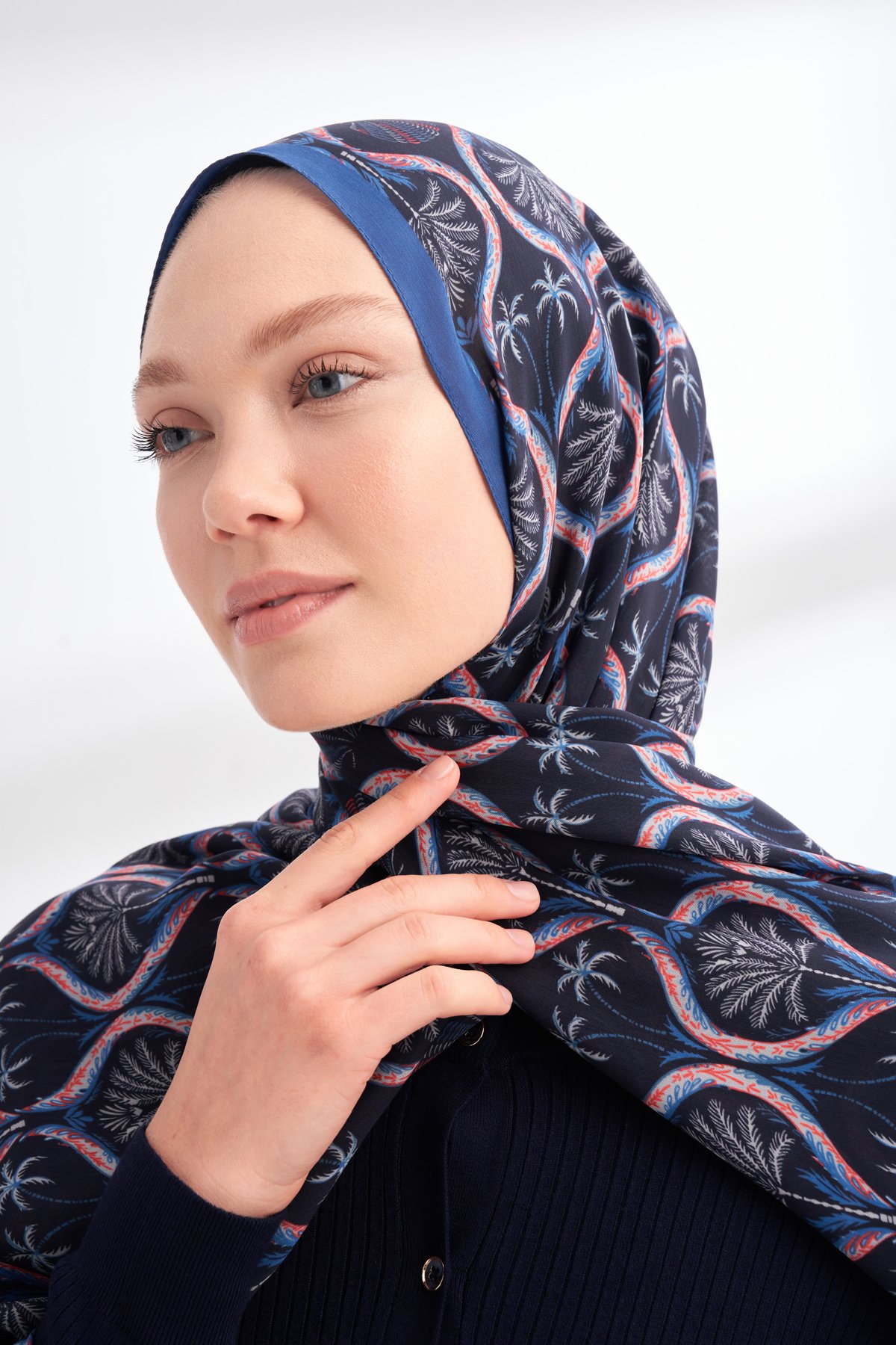 FLORAL ARCHIVE GROVE DESEN ŞAL - SAKS  - LACİVERT