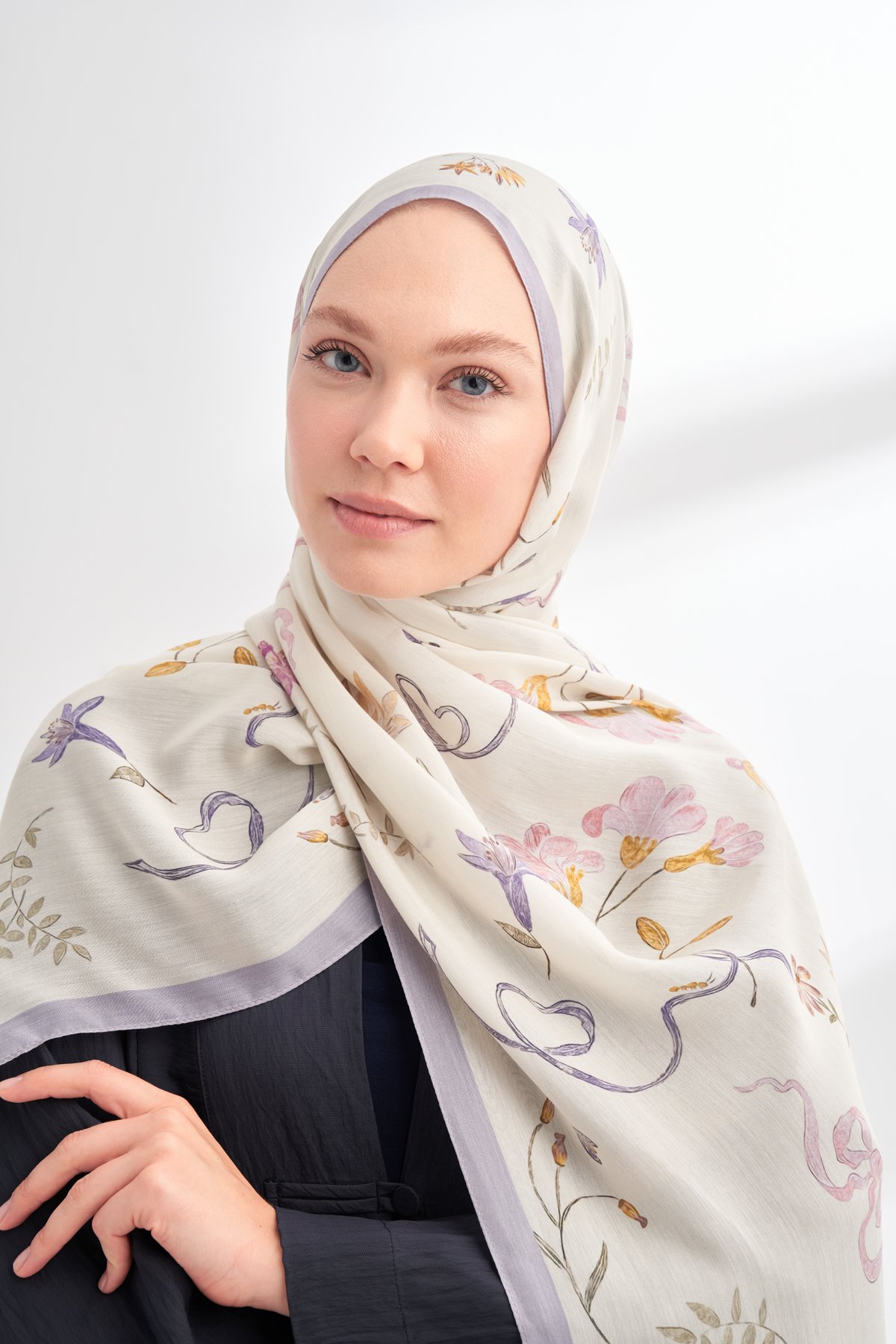 FLORAL ARCHIVE LAVINIA DESEN ŞAL - LİLA