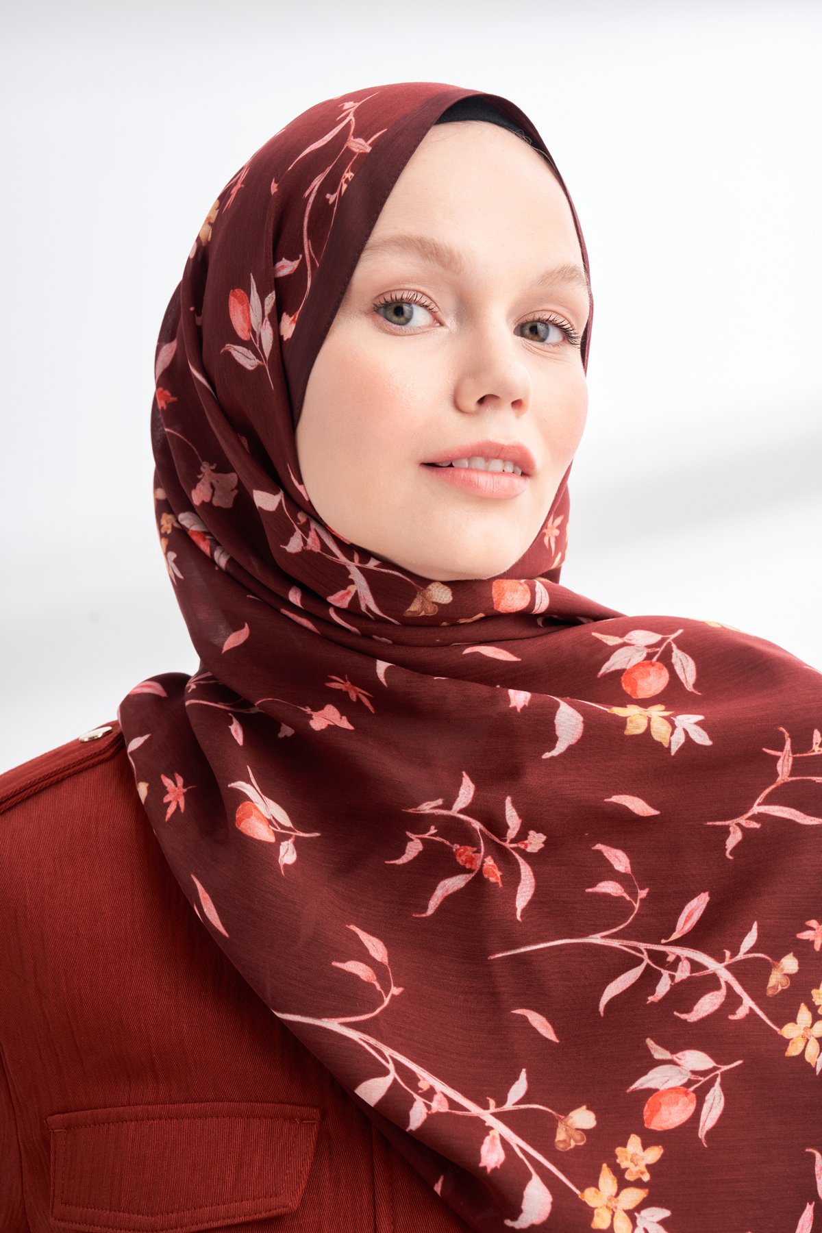 FLORAL ARCHIVE MIRELLE DESEN ŞAL - BORDO