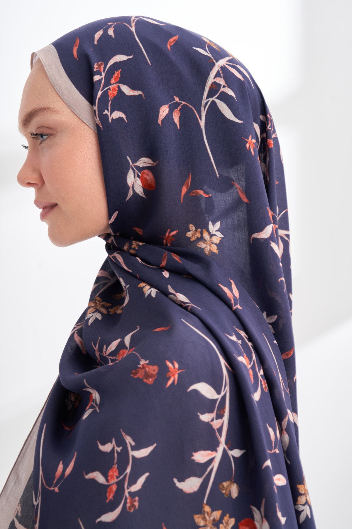 FLORAL ARCHIVE MIRELLE DESEN ŞAL - TAŞ - LACİVERT