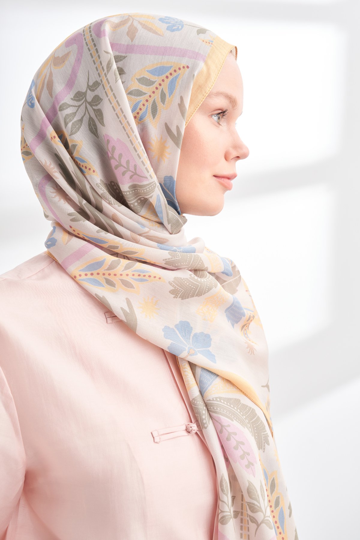 FLORAL ARCHIVE PALMERA DESEN ŞAL - BUTTER