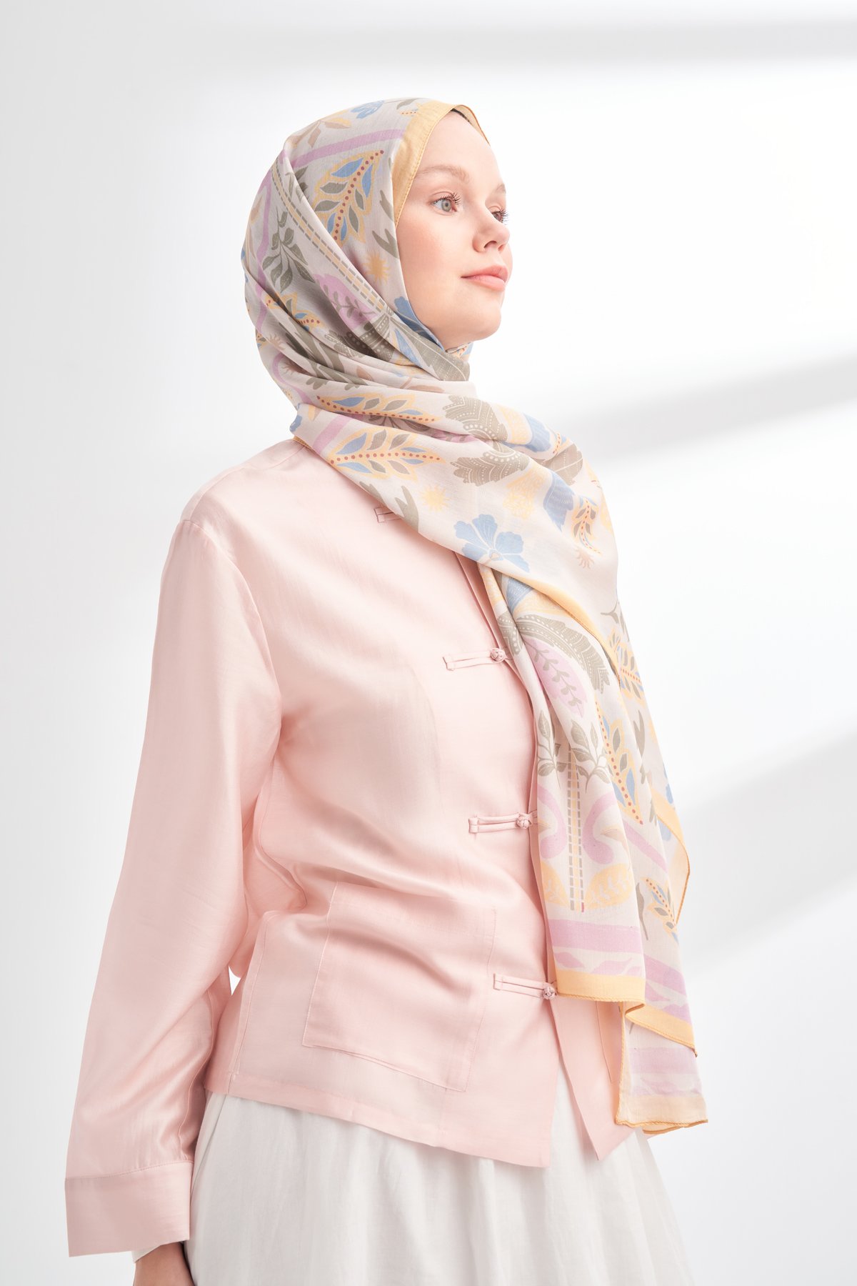 FLORAL ARCHIVE PALMERA DESEN ŞAL - BUTTER