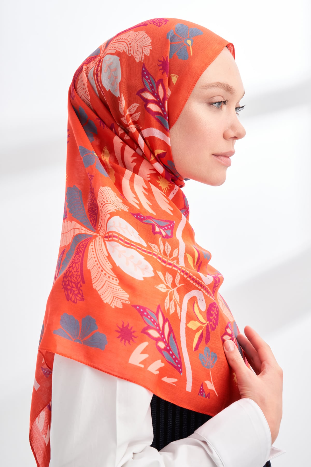 FLORAL ARCHIVE PALMERA DESEN ŞAL - NAR ÇİÇEĞİ