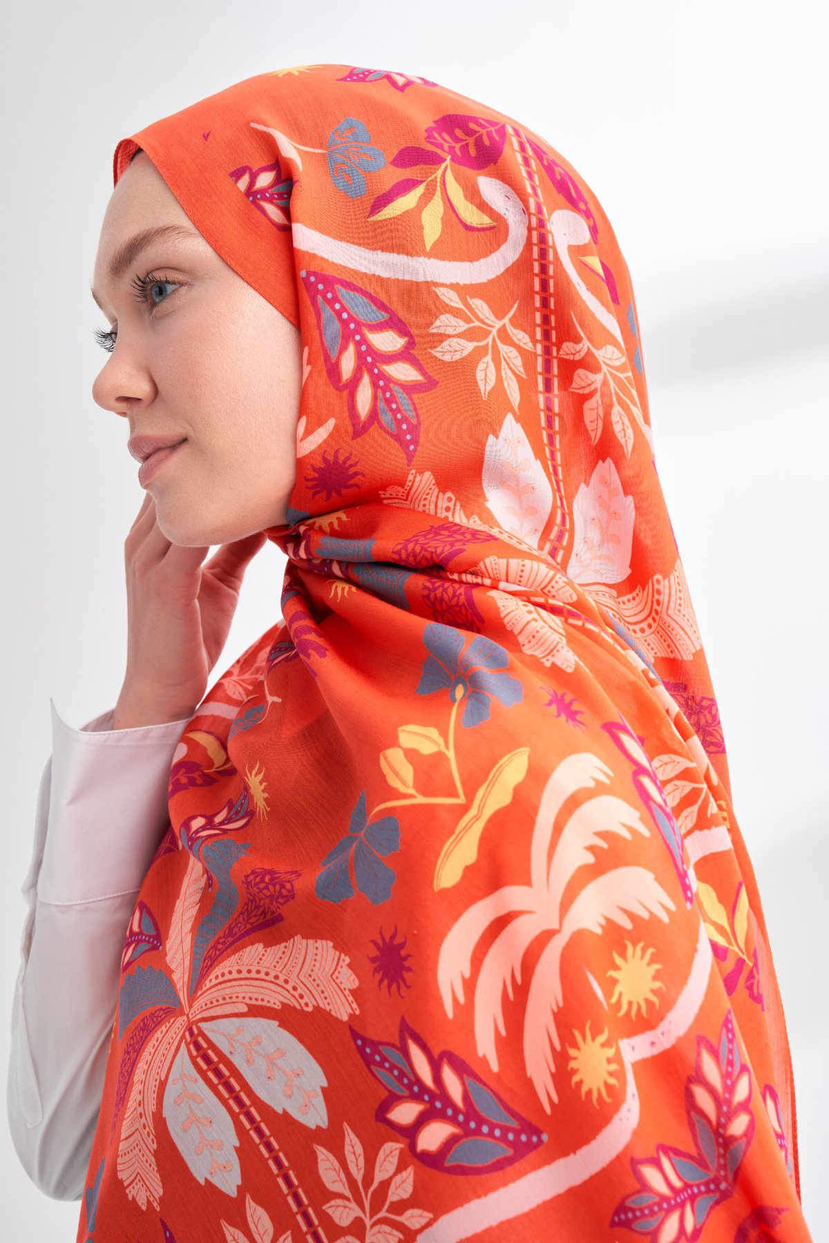FLORAL ARCHIVE PALMERA DESEN ŞAL - NAR ÇİÇEĞİ