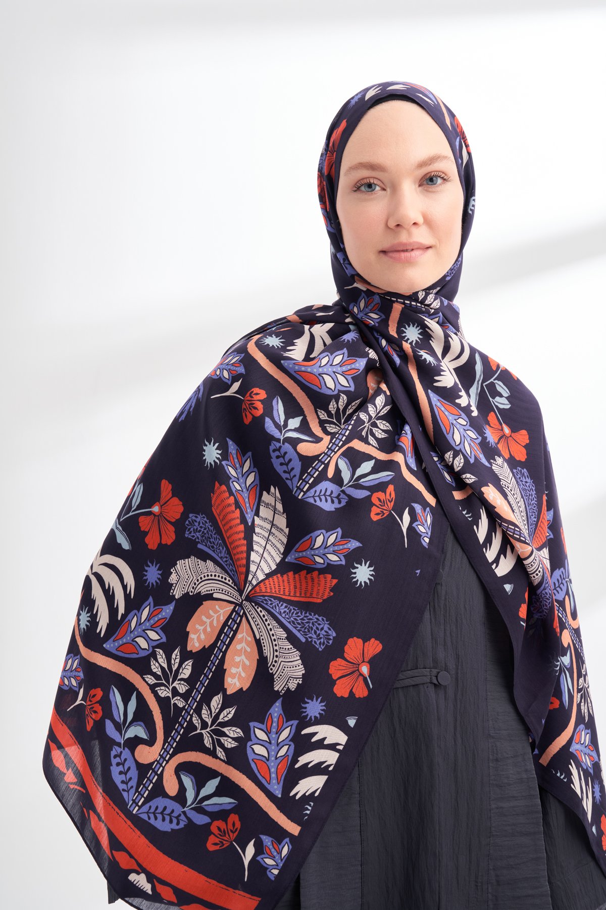 FLORAL ARCHIVE PALMERA DESEN ŞAL - VİZON