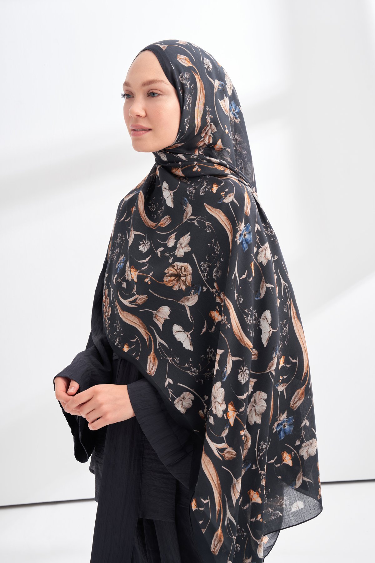 FLORAL ARCHIVE ROSALIE DESEN ŞAL - ANTRASİT