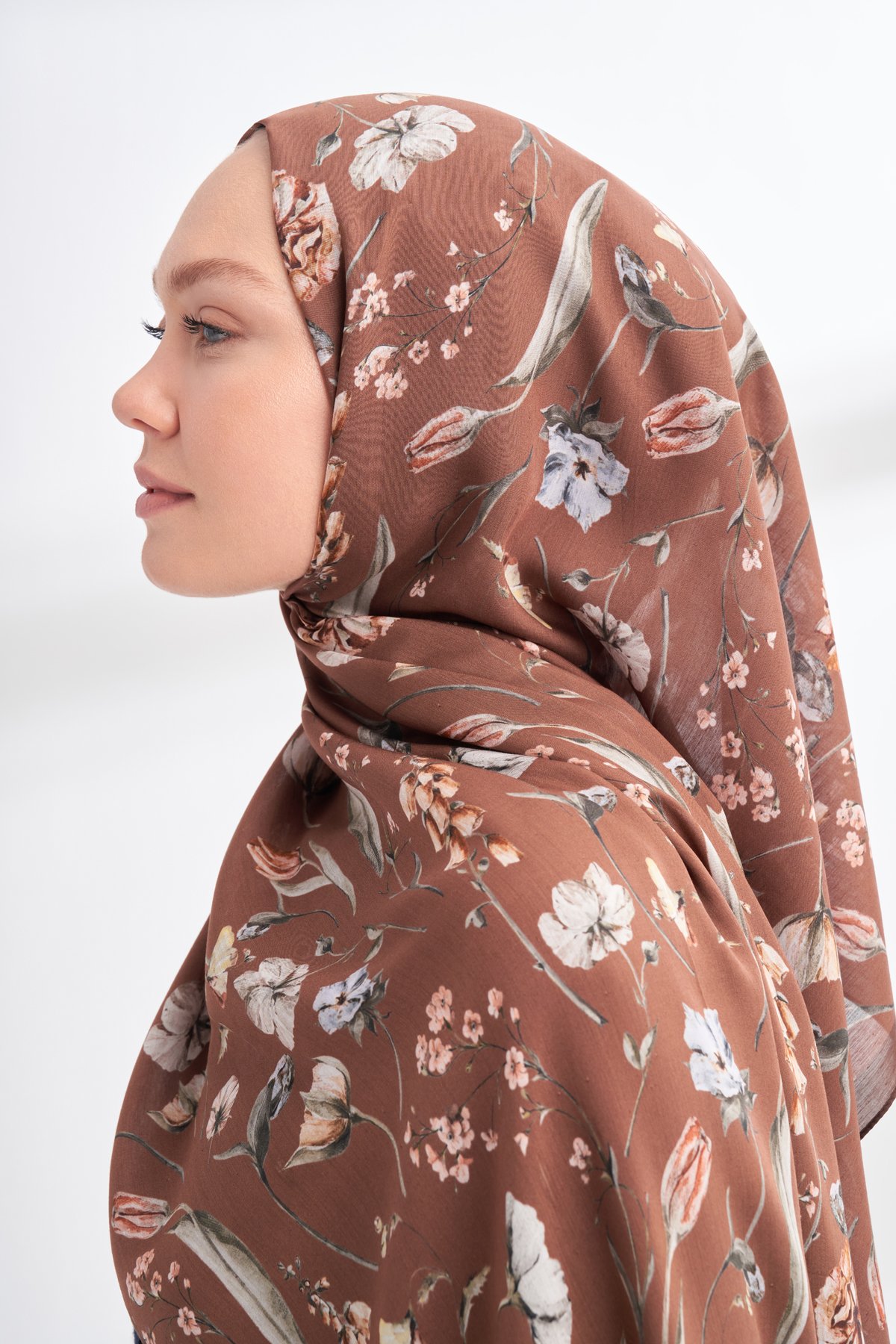 FLORAL ARCHIVE ROSALIE DESEN ŞAL - KAHVE
