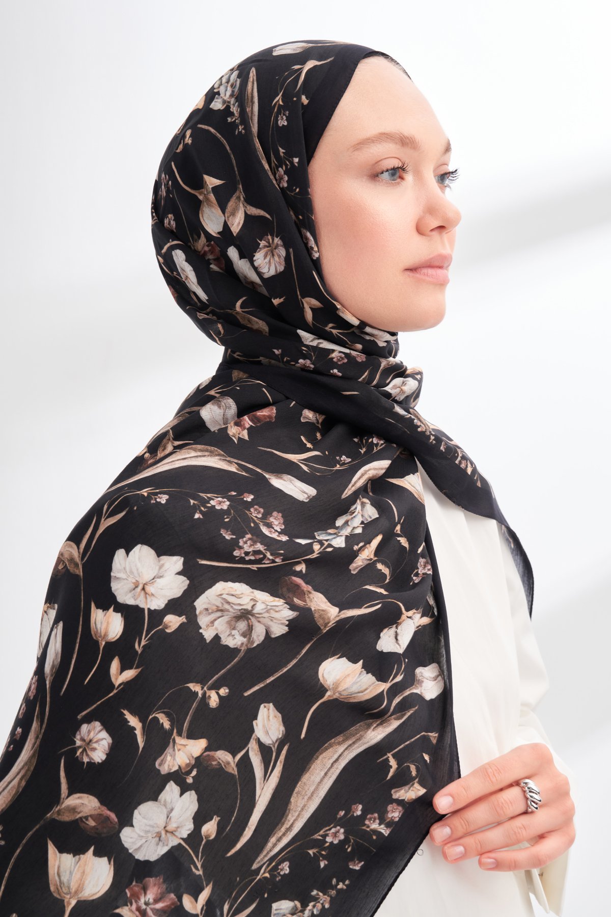FLORAL ARCHIVE ROSALIE DESEN ŞAL -  SİYAH