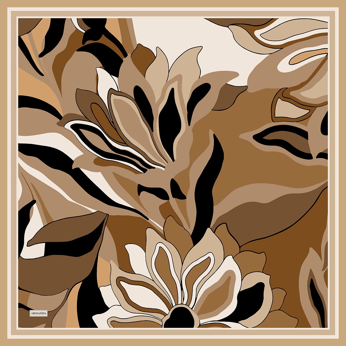 FLORAL MUSE DESEN THE TENCEL EDIT EŞARP - CAMEL