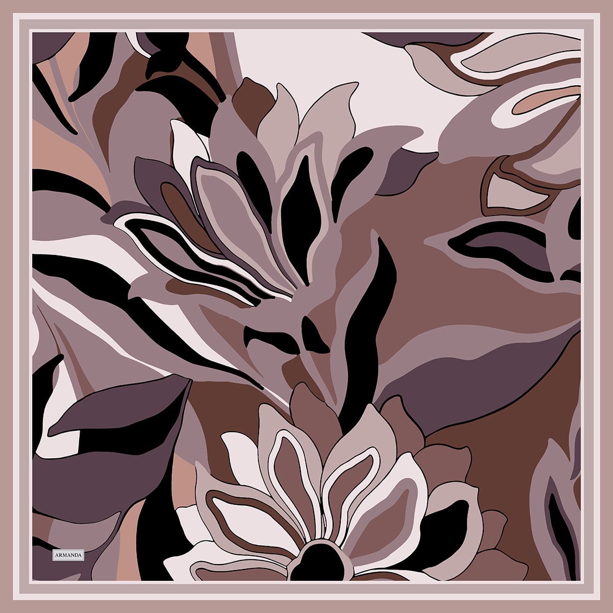 FLORAL MUSE DESEN THE TENCEL EDIT EŞARP - MAT PUDRA