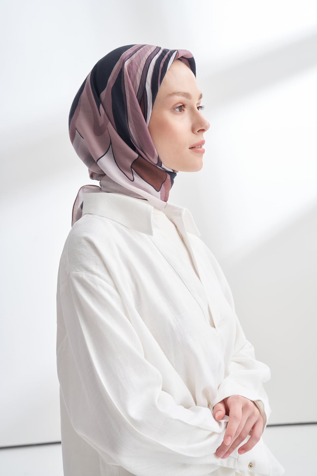 FLORAL MUSE DESEN THE TENCEL EDIT EŞARP - MAT PUDRA