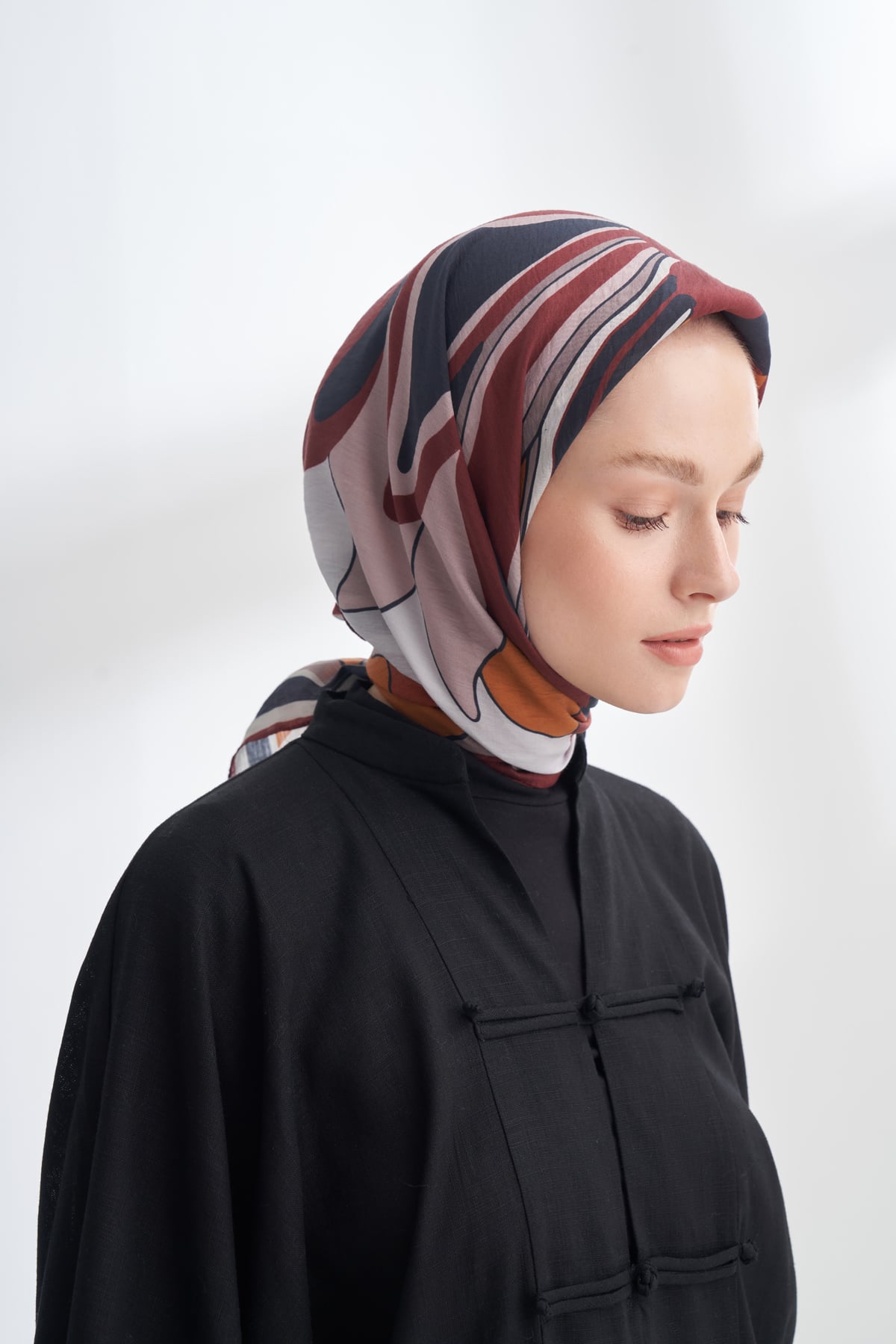FLORAL MUSE DESEN THE TENCEL EDIT EŞARP - BORDO