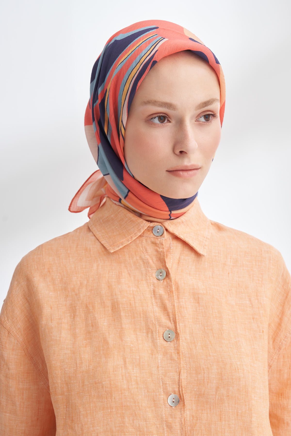FLORAL MUSE DESEN THE TENCEL EDIT EŞARP - PEACH FUZZ