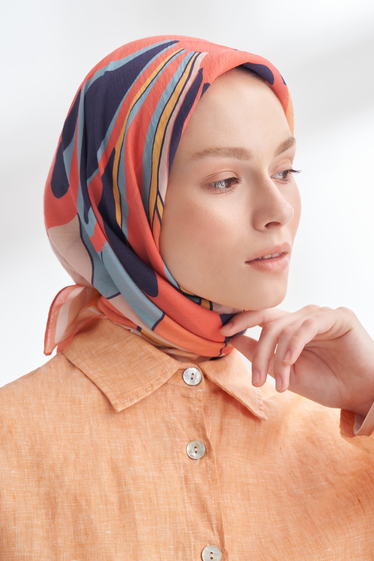 FLORAL MUSE DESEN THE TENCEL EDIT EŞARP - PEACH FUZZ