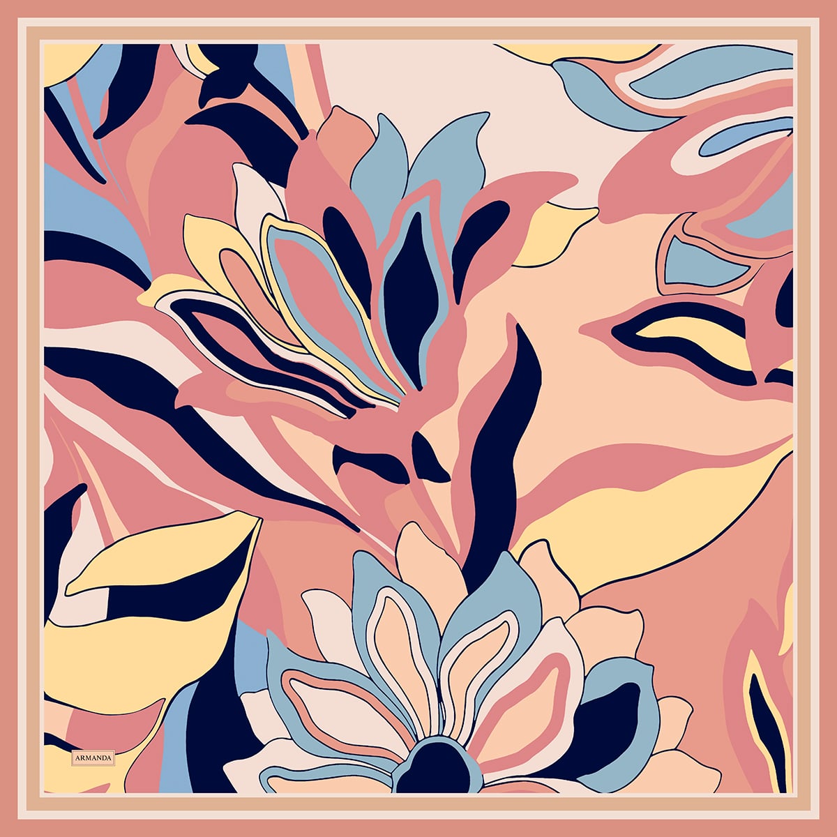 FLORAL MUSE DESEN THE TENCEL EDIT EŞARP - PEACH FUZZ