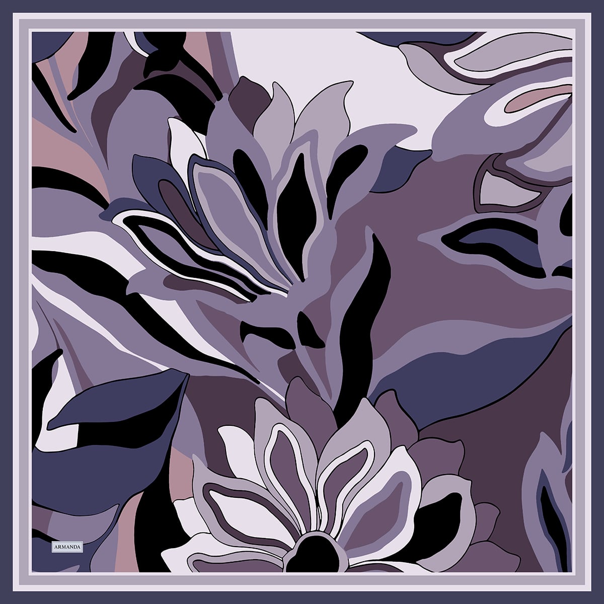 FLORAL MUSE DESEN THE TENCEL EDIT EŞARP - KOYU LEYLAK