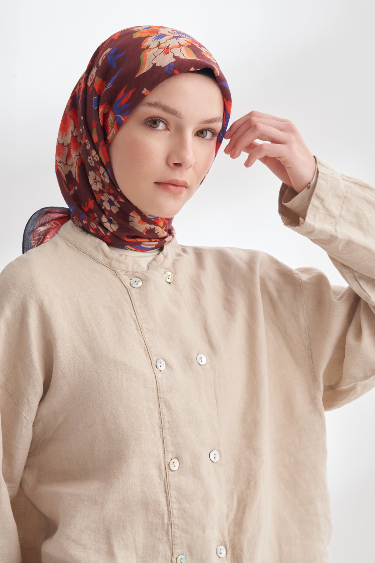 GARDEN MELODY DESEN THE TENCEL EDIT EŞARP - BORDO