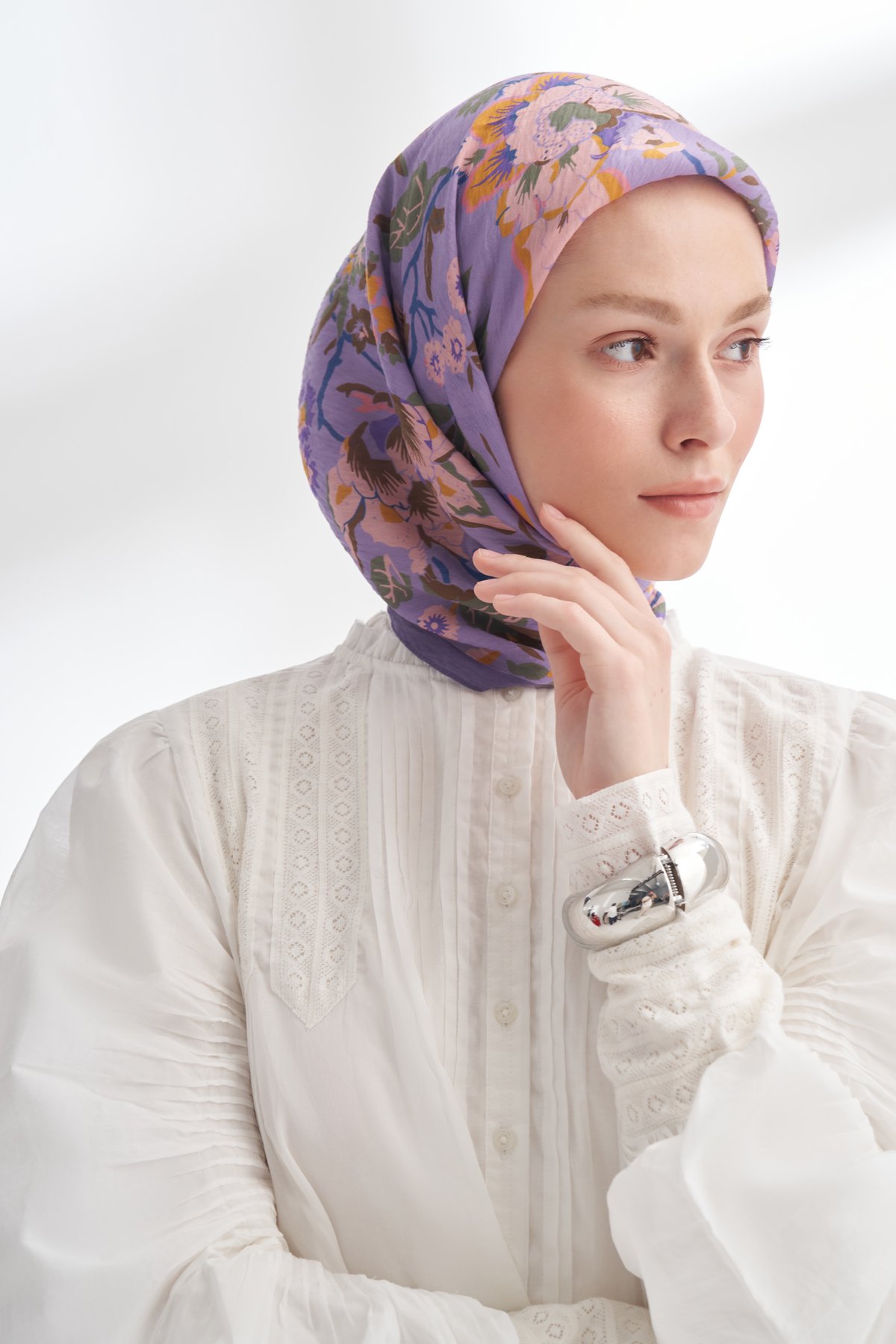GARDEN MELODY DESEN THE TENCEL EDIT EŞARP - LEYLAK