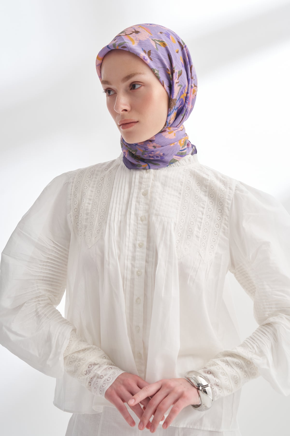 GARDEN MELODY DESEN THE TENCEL EDIT EŞARP - LEYLAK