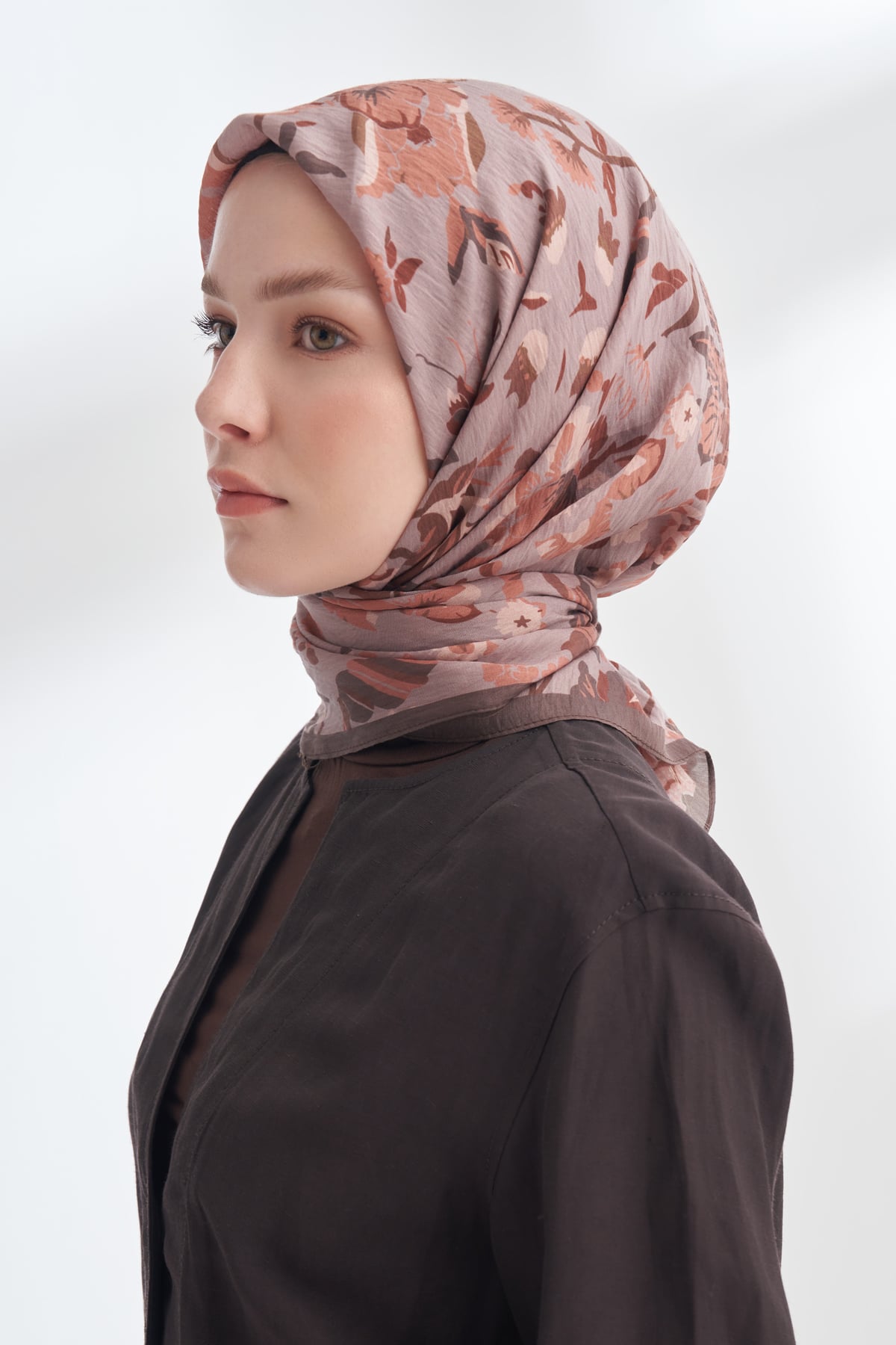 GARDEN MELODY DESEN THE TENCEL EDIT EŞARP - KOYU VİZON