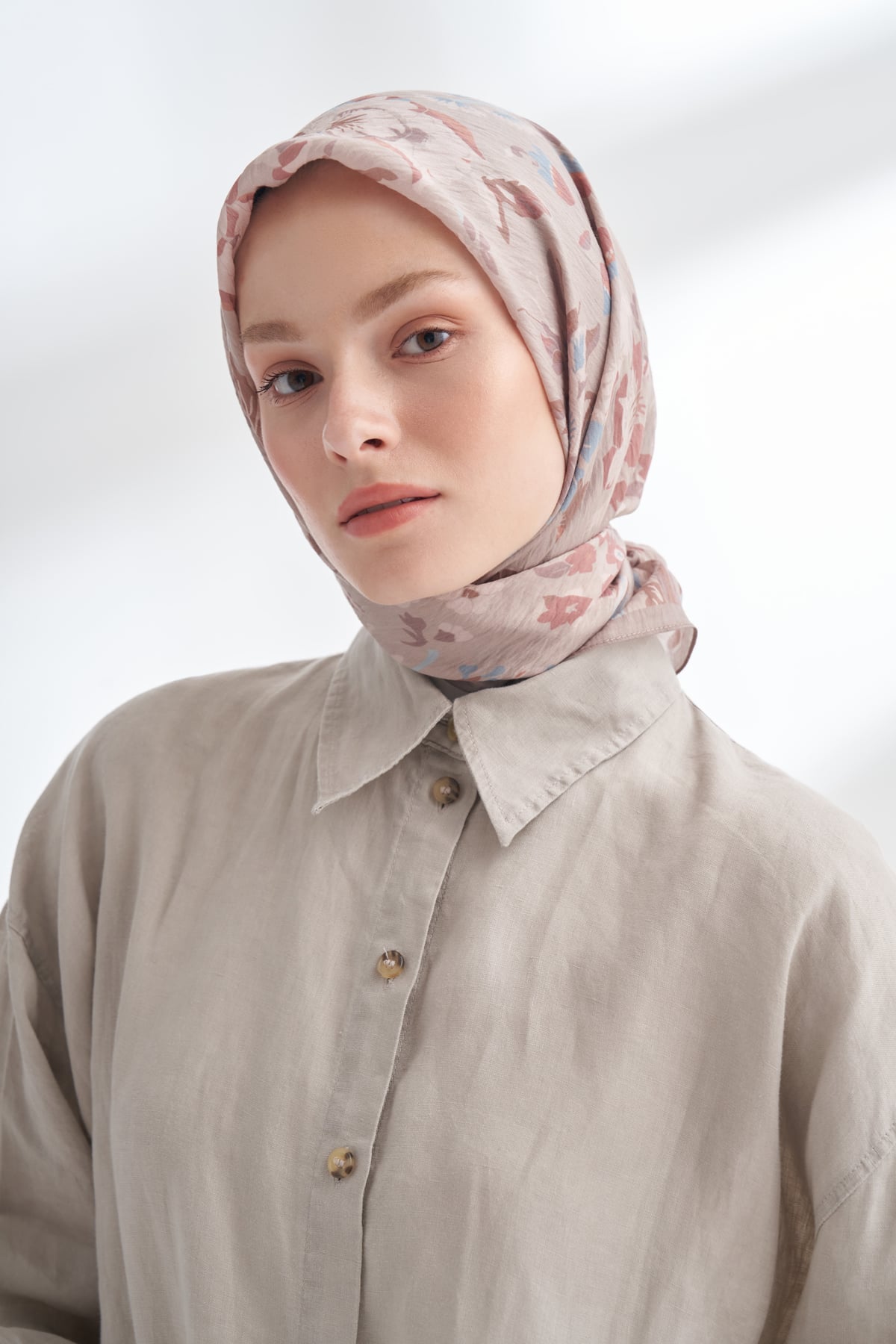 GARDEN MELODY DESEN THE TENCEL EDIT EŞARP - LATTE