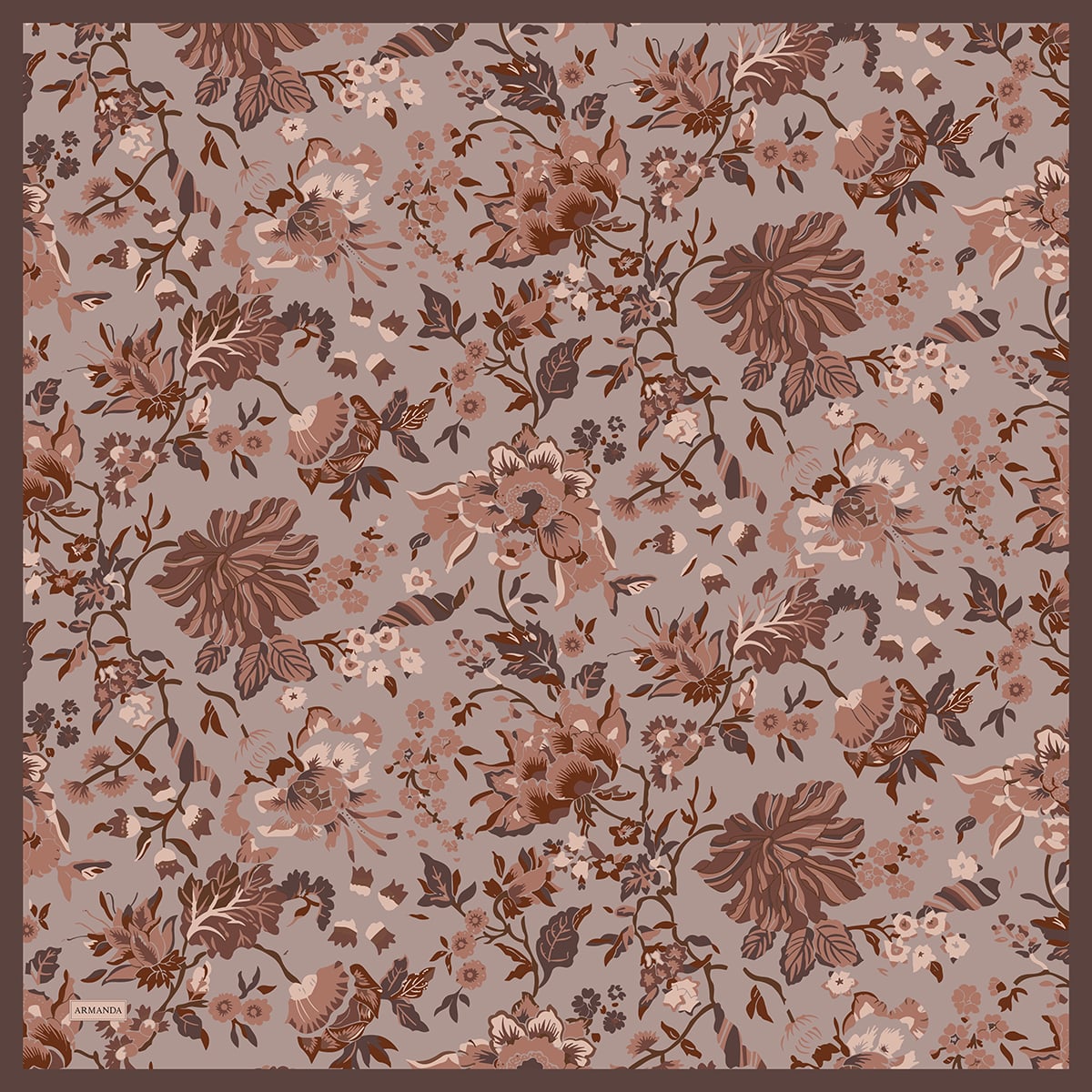 GARDEN MELODY DESEN THE TENCEL EDIT EŞARP - KOYU VİZON