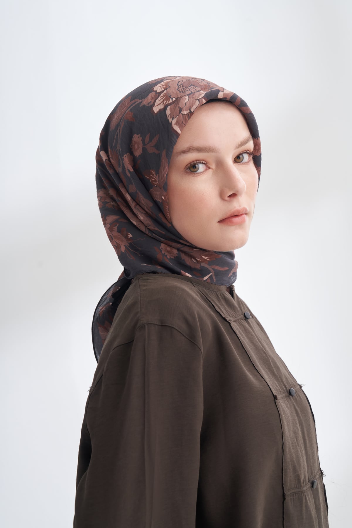 GARDEN MELODY DESEN THE TENCEL EDIT EŞARP - ACI KAHVE