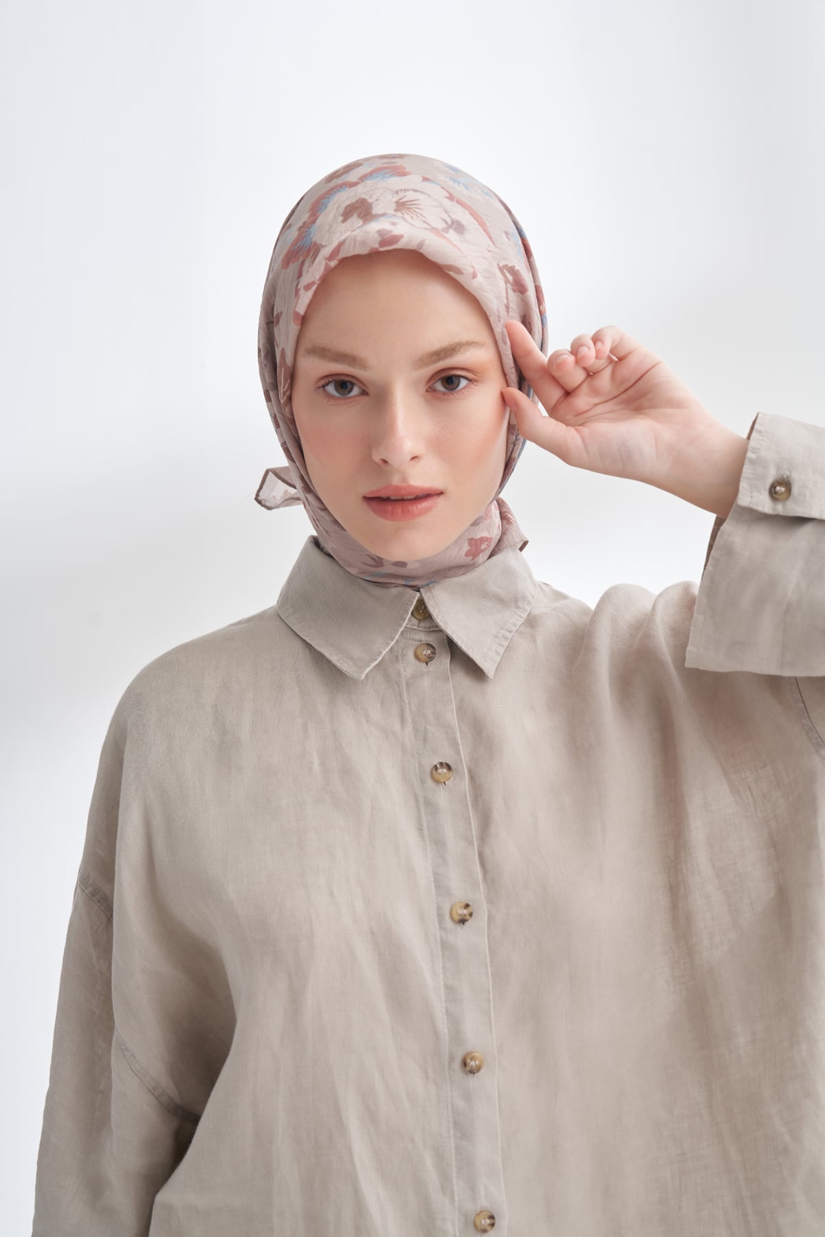 GARDEN MELODY DESEN THE TENCEL EDIT EŞARP - LATTE