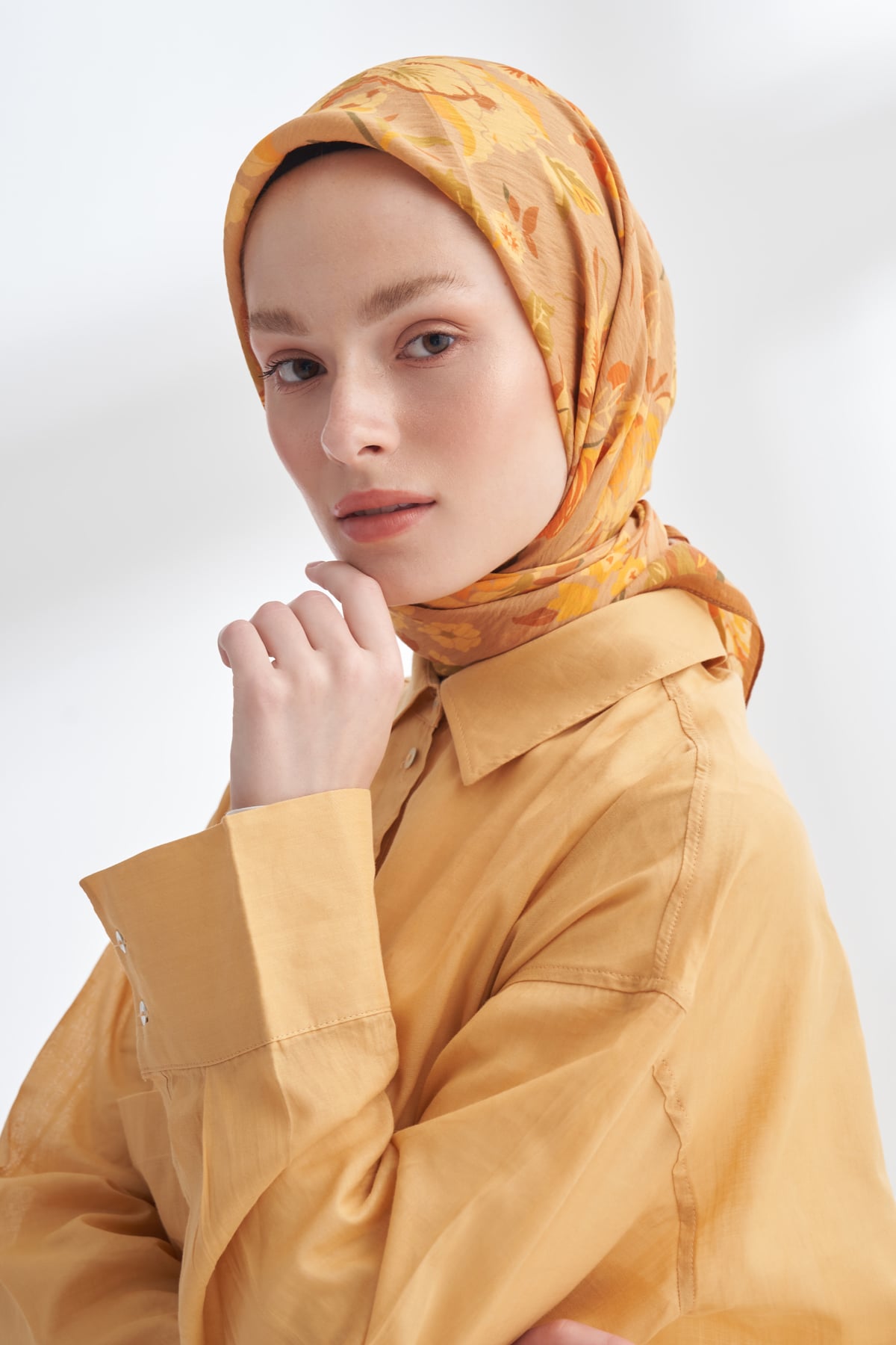 GARDEN MELODY DESEN THE TENCEL EDIT EŞARP - SAFRAN
