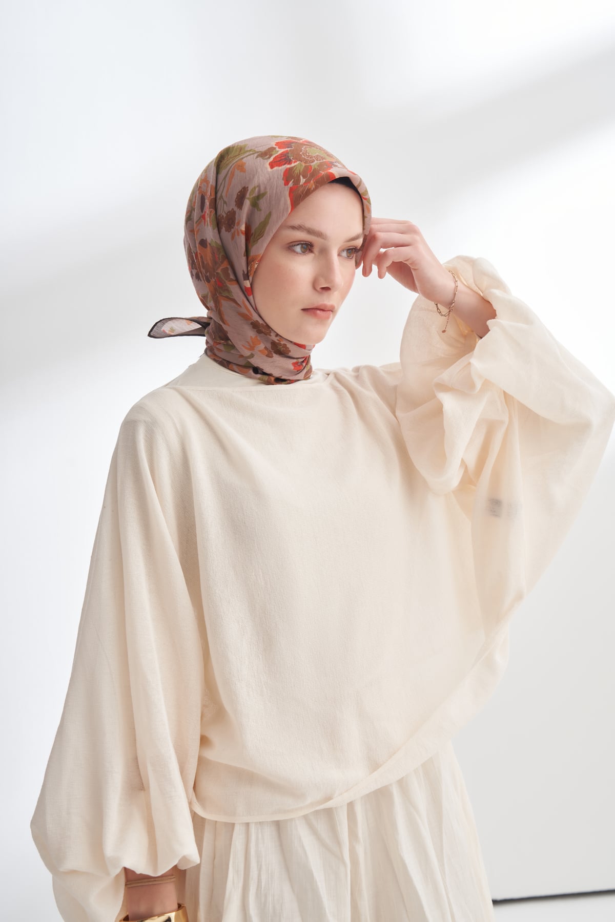 GARDEN MELODY DESEN THE TENCEL EDIT EŞARP - VİZON