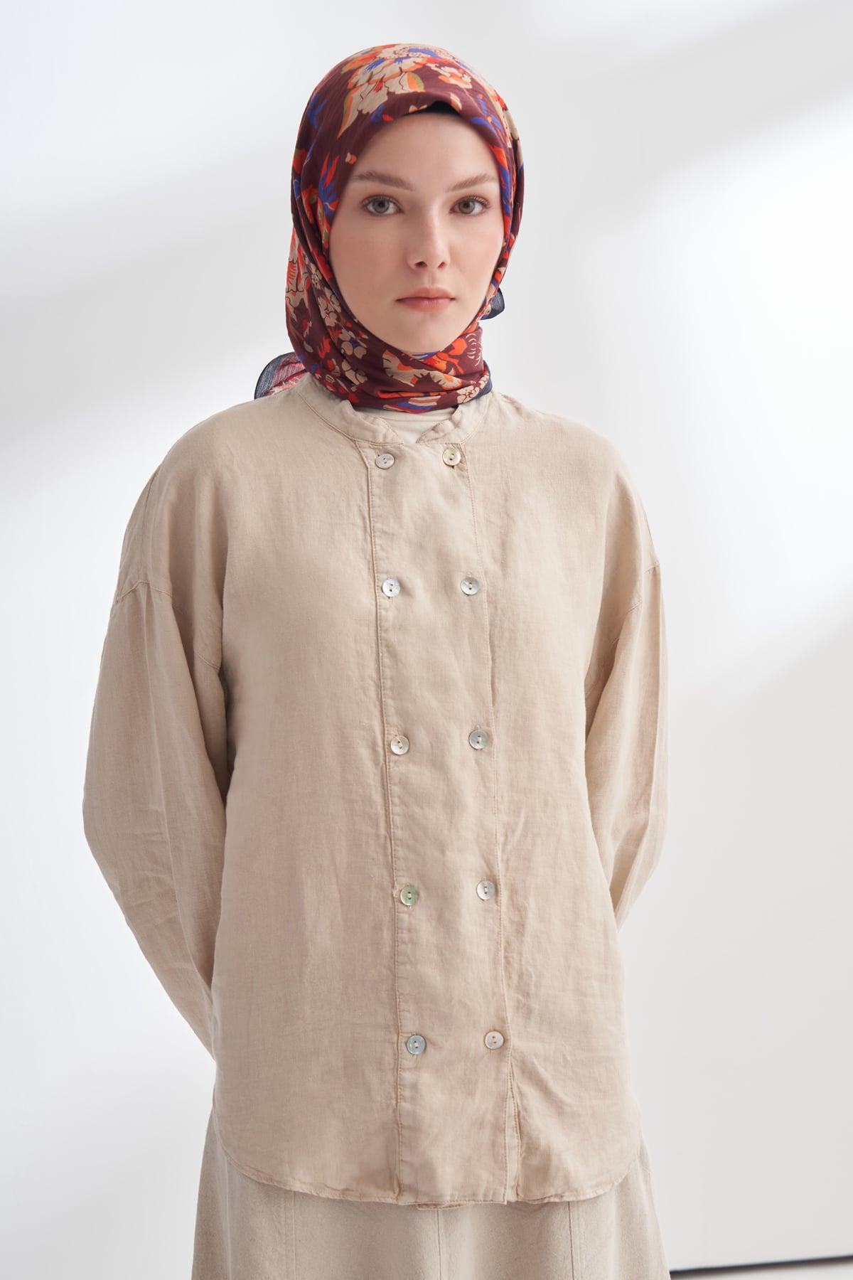 GARDEN MELODY DESEN THE TENCEL EDIT EŞARP - BORDO