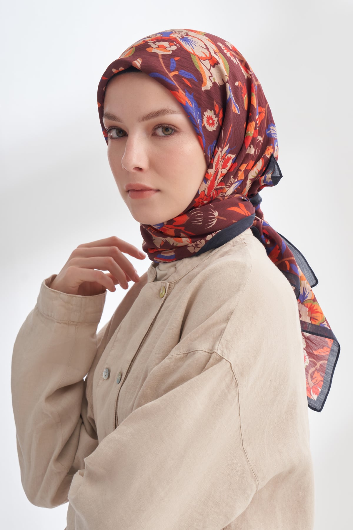 GARDEN MELODY DESEN THE TENCEL EDIT EŞARP - BORDO