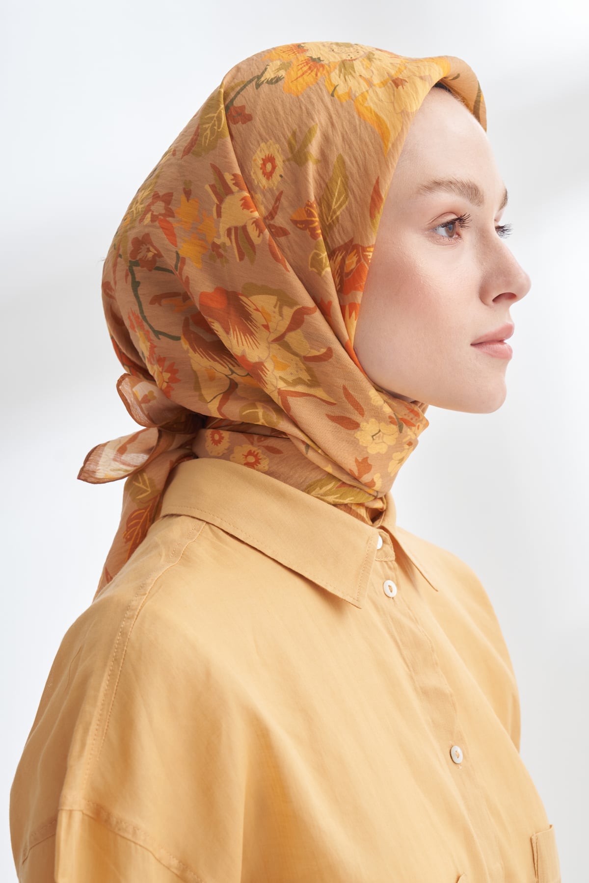 GARDEN MELODY DESEN THE TENCEL EDIT EŞARP - SAFRAN