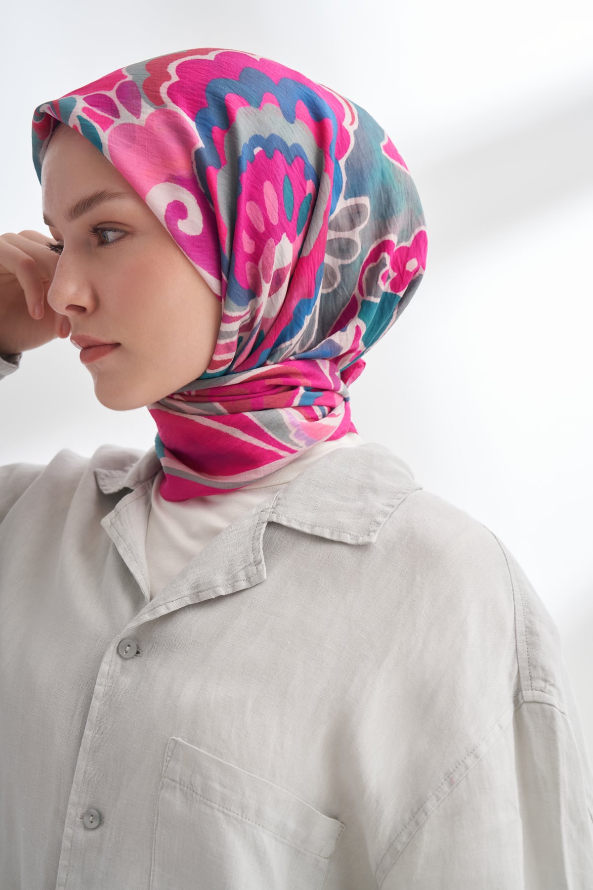 HERITAGE DESEN THE TENCEL EDIT EŞARP  - FUŞYA
