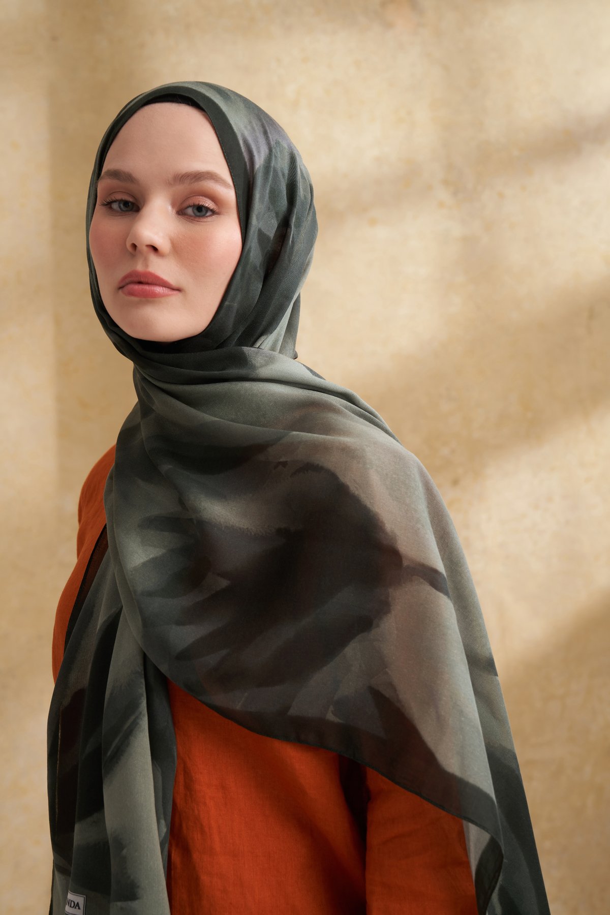 İPEK MODAL DARCY DESEN ŞAL - KETEN YEŞİLİ